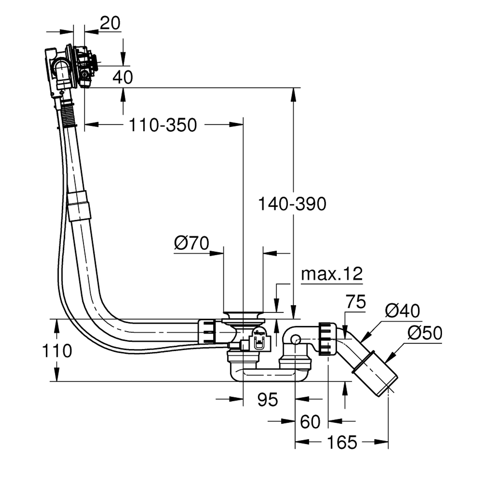 Grohe Talentofill Küvet Dolum ve Gider Sistemi Krom 28991000