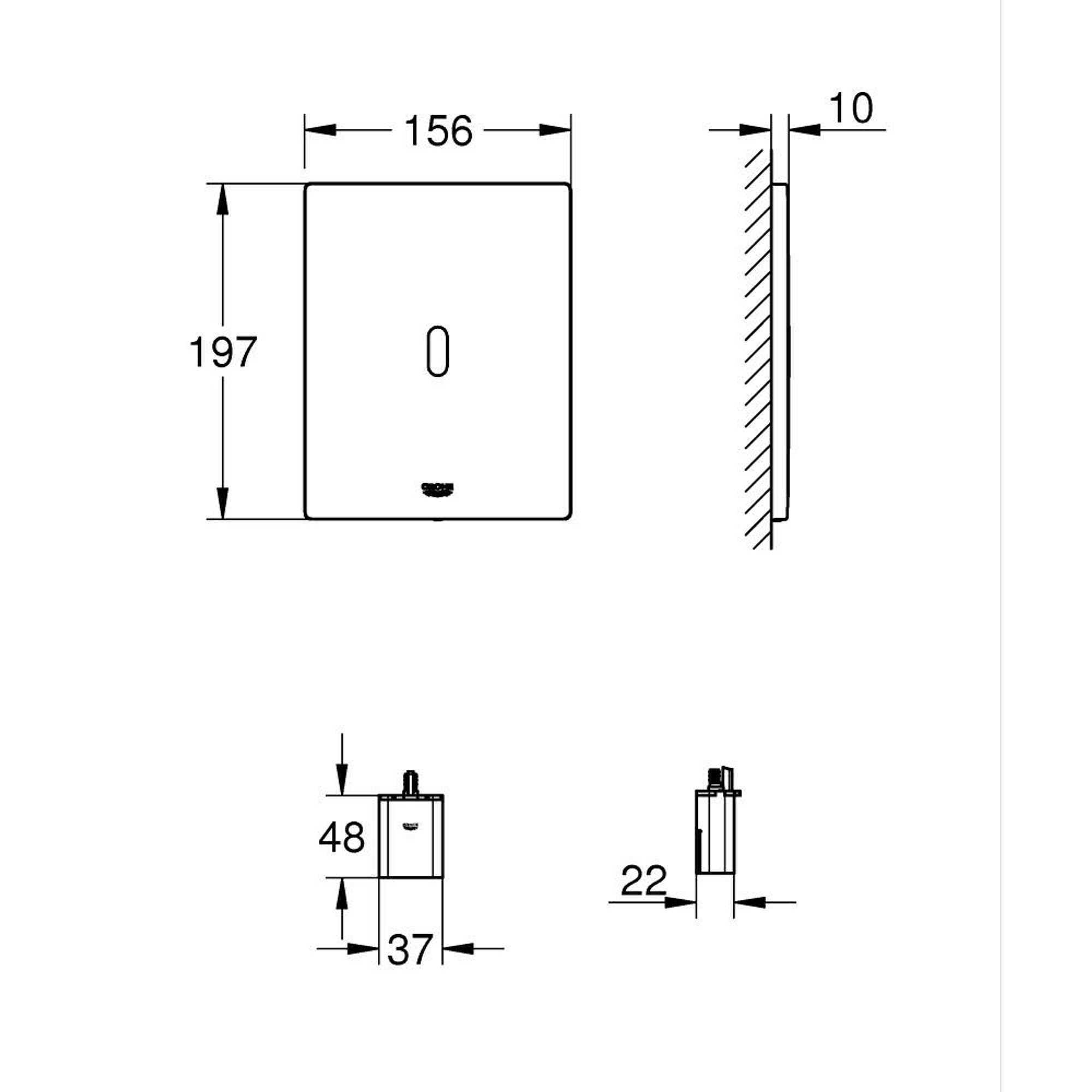 Grohe Tectron Bau E Klozet Rezervuarı Kızılötesi Elektronik Kumanda Phantom Black Siyah 39882KF0