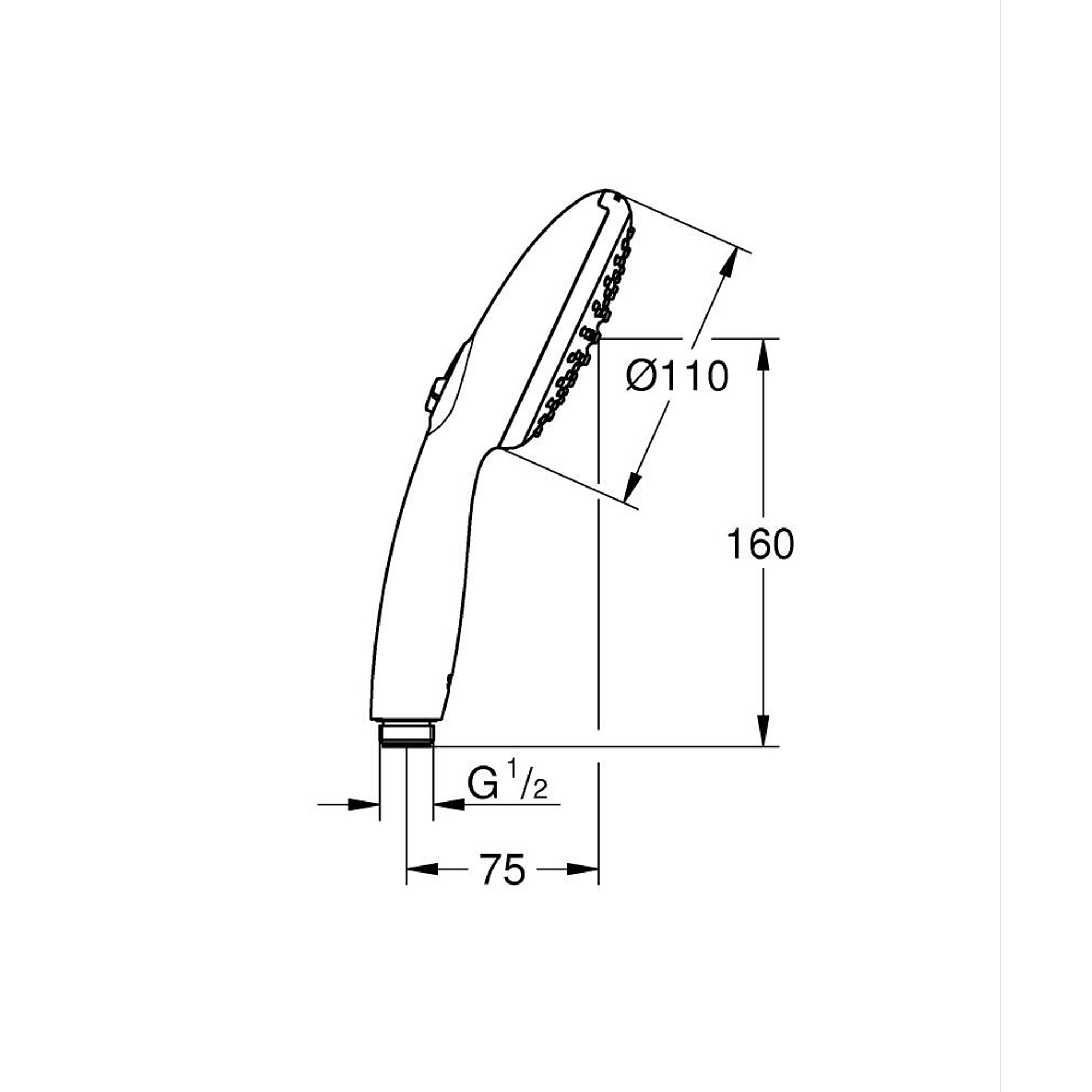Grohe Tempesta 100 El Duşu 2 Akışlı Mat Siyah 261612433