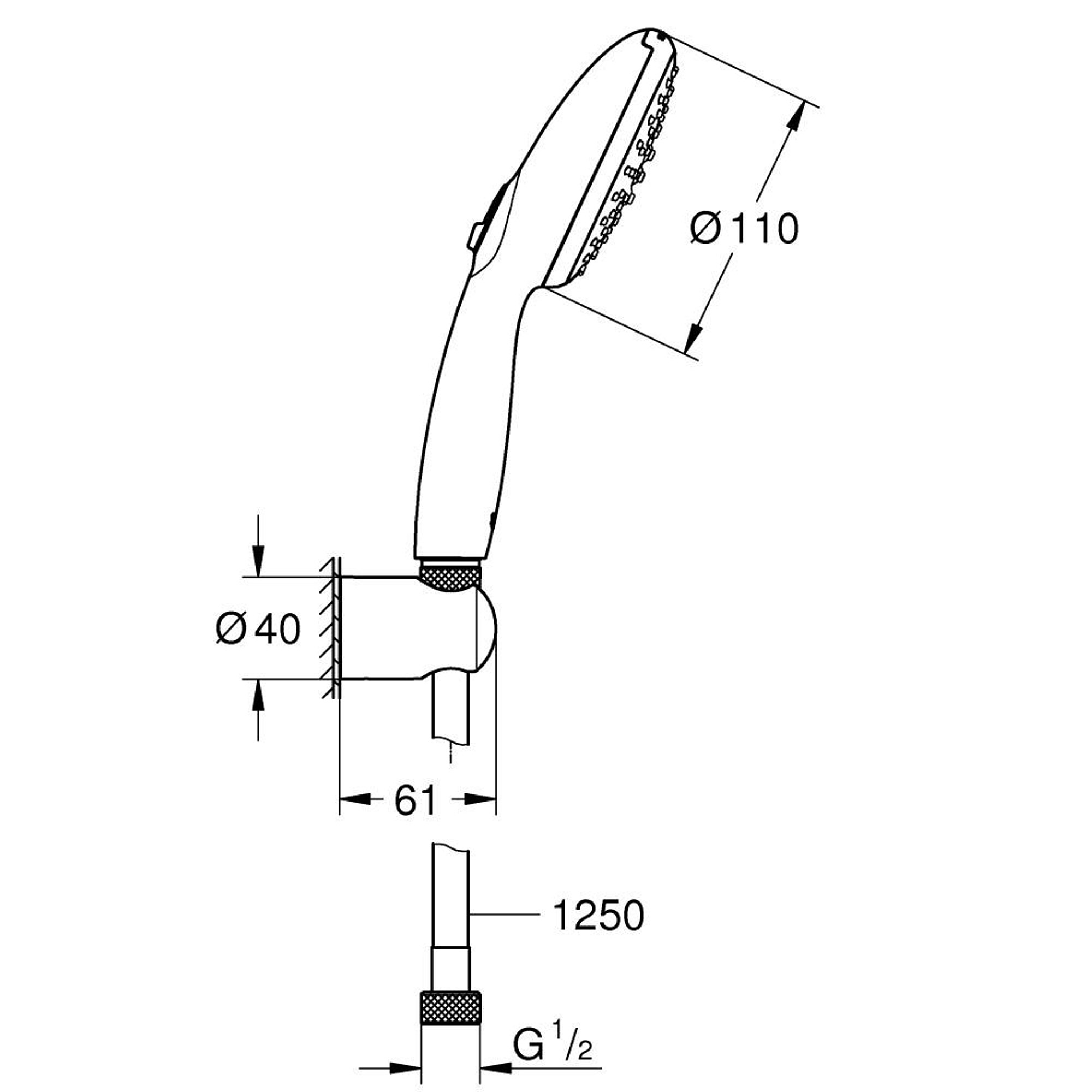 Grohe Tempesta 110 Duş Askısı ve El Duşu Seti 2 Fonksiyonlu (Rain Jet) Krom 2779930E