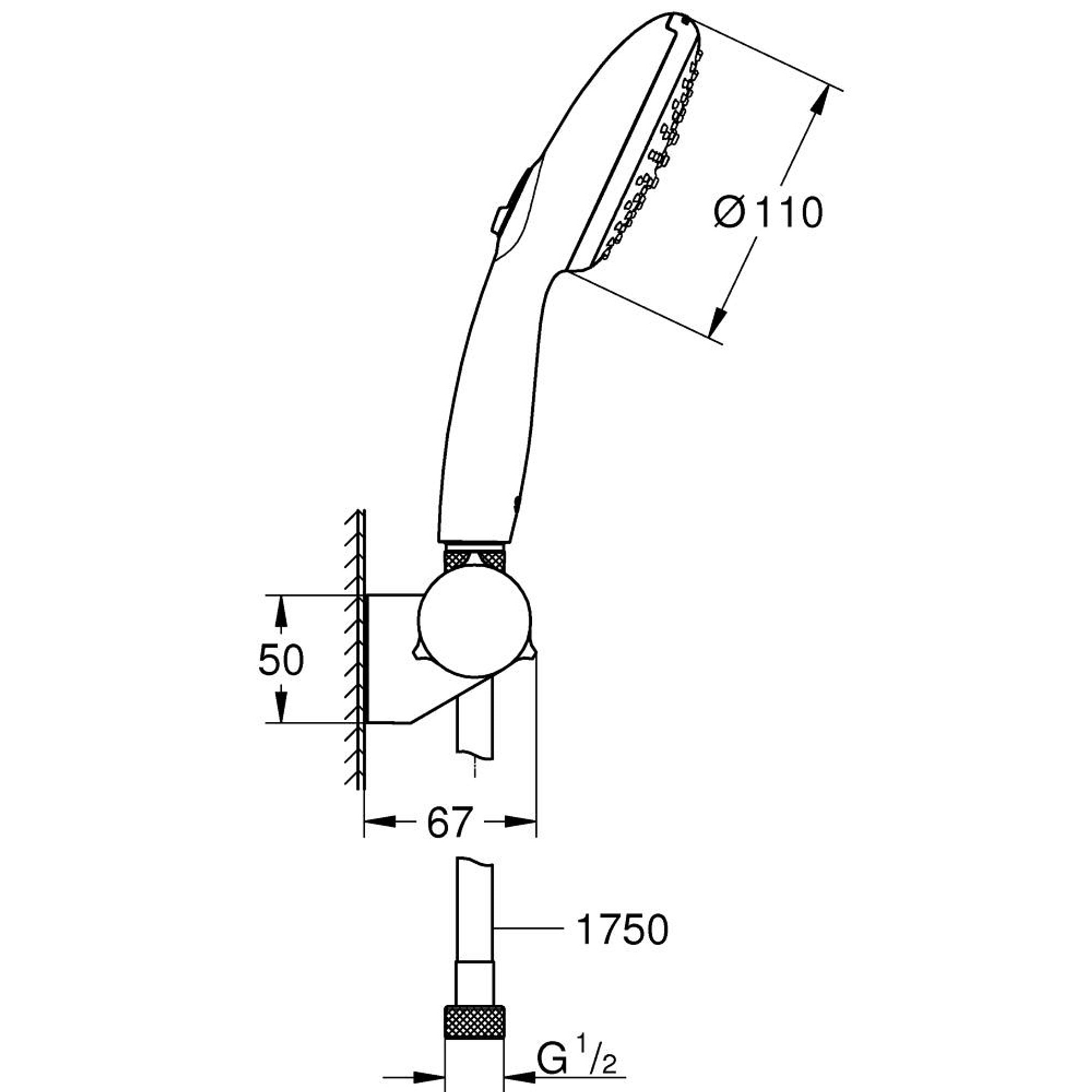 Grohe Tempesta 110 Duş Askısı ve El Duşu Seti 2 Fonksiyonlu (Rain Jet) Krom 2760130E