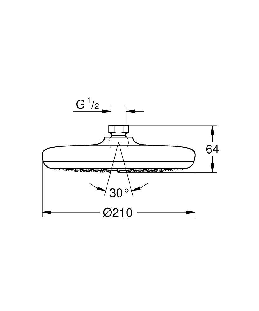 Grohe Tempesta 210 Tepe Duşu Tek Akışlı, 21 cm Krom - 26410000