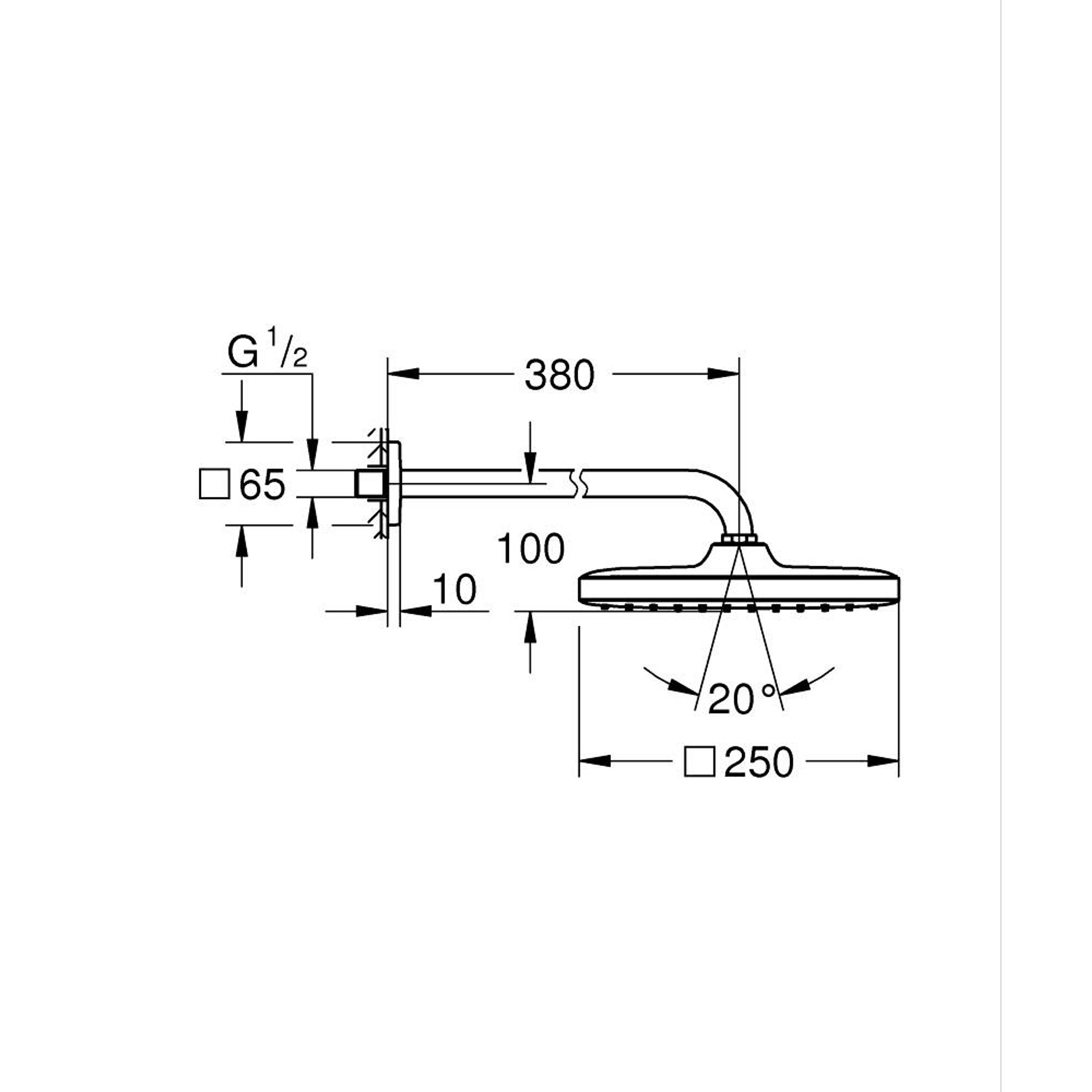 Grohe Tempesta 250 Cube Tepe Duşu Seti 1 Fonksiyonlu Krom 26682000