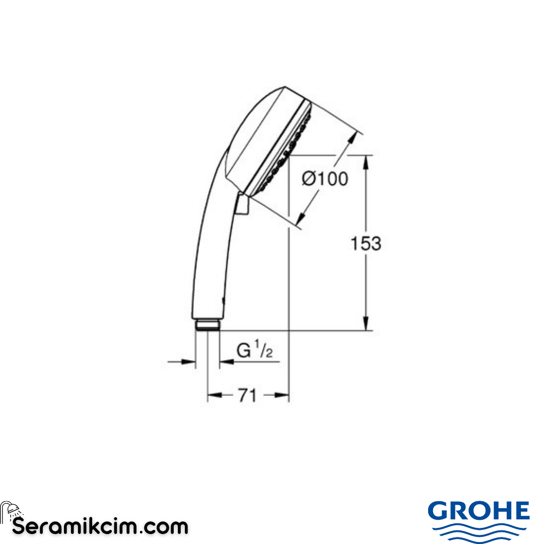 Grohe Tempesta Cosmopolitan 100 El Duşu, 3 Fonksiyonlu 27574002