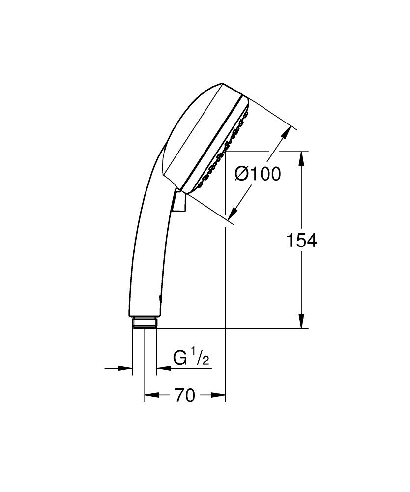 Grohe Tempesta Cosmopolitan 100 El Duşu, 2 Fonksiyonlu Krom 2757120E