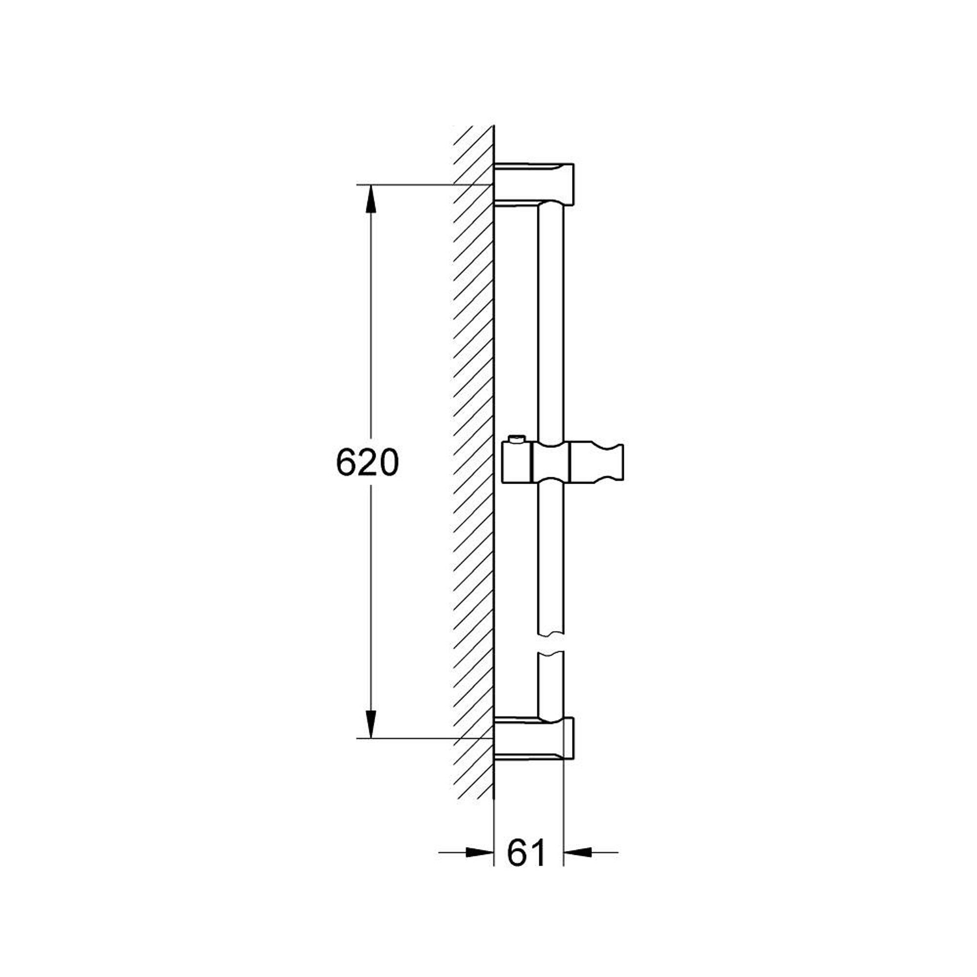 Grohe Tempesta Cosmopolitan Duş Sürgüsü 600 mm Krom 27521000