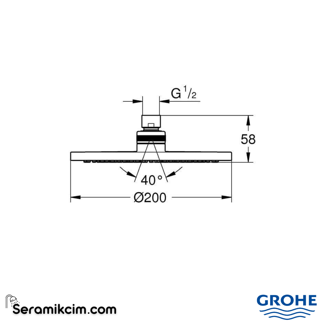 Grohe Tempesta Cosmopolitan Tepe Duşu 20 cm Krom 27541001 - 27541001