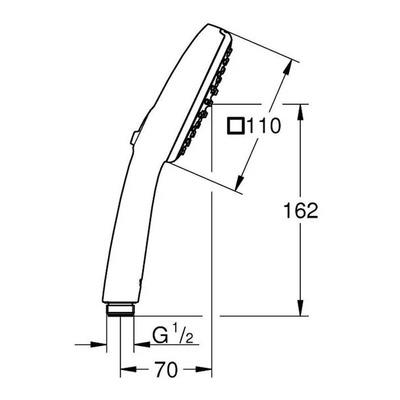 Grohe Tempesta Cube 110 Ankastre Bağlantılı El Duşu Seti, 3 Akışlı Krom - 26910003