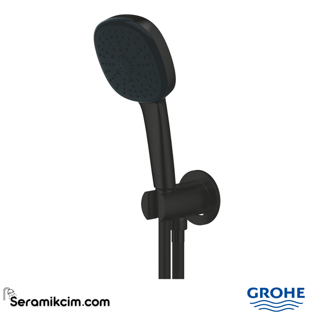 Grohe Tempesta Cube 110 Ankastre Bağlantılı El Duşu Seti, 3 Fonksiyonlu, Mat Siyah 269102433