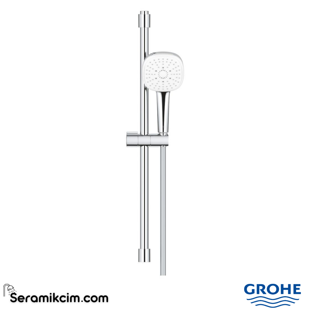 Grohe Tempesta Cube 110 Sürgülü Duş Seti, 3 Fonksiyonlu Krom 27579003
