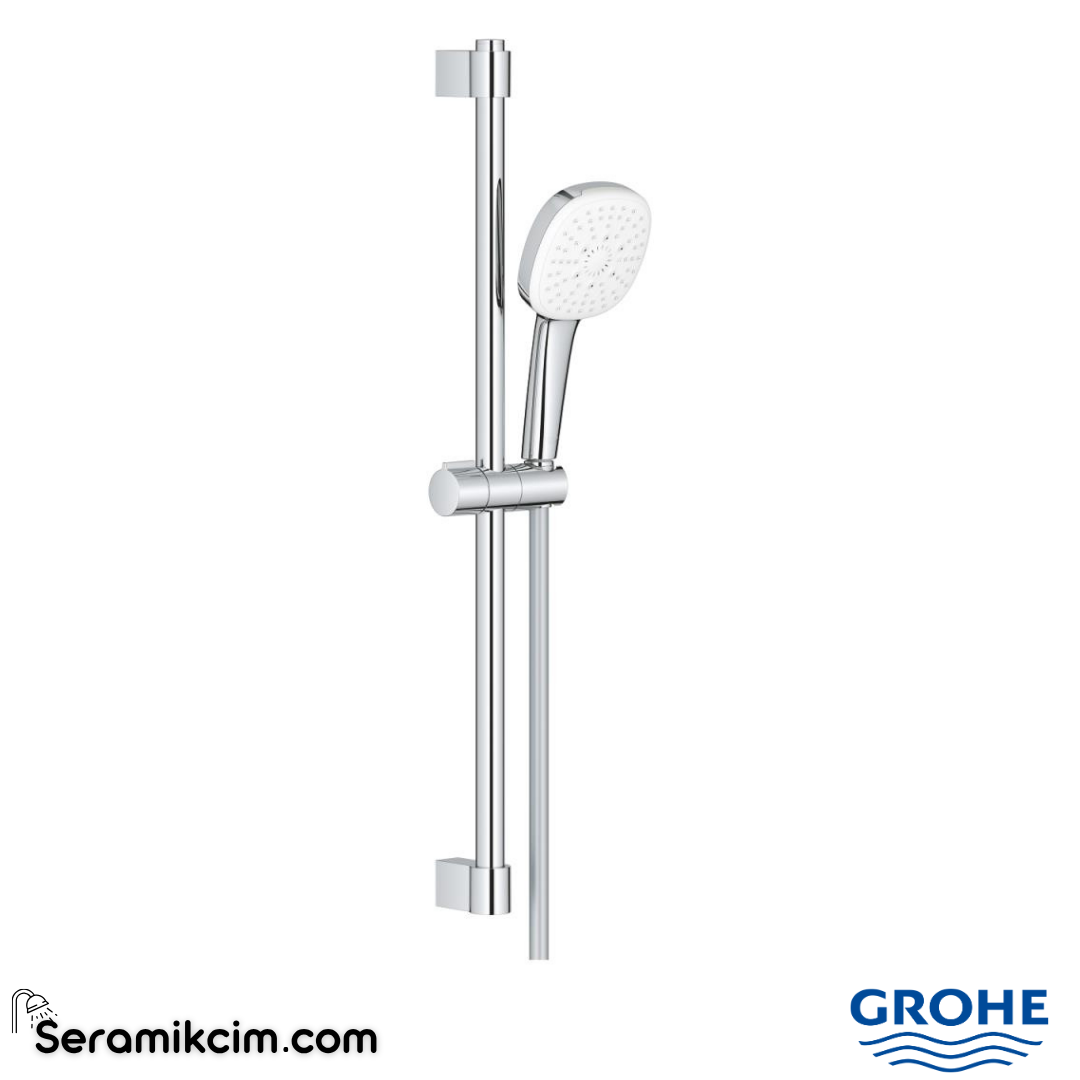 Grohe Tempesta Cube 110 Sürgülü Duş Seti, 3 Fonksiyonlu Krom 27579003