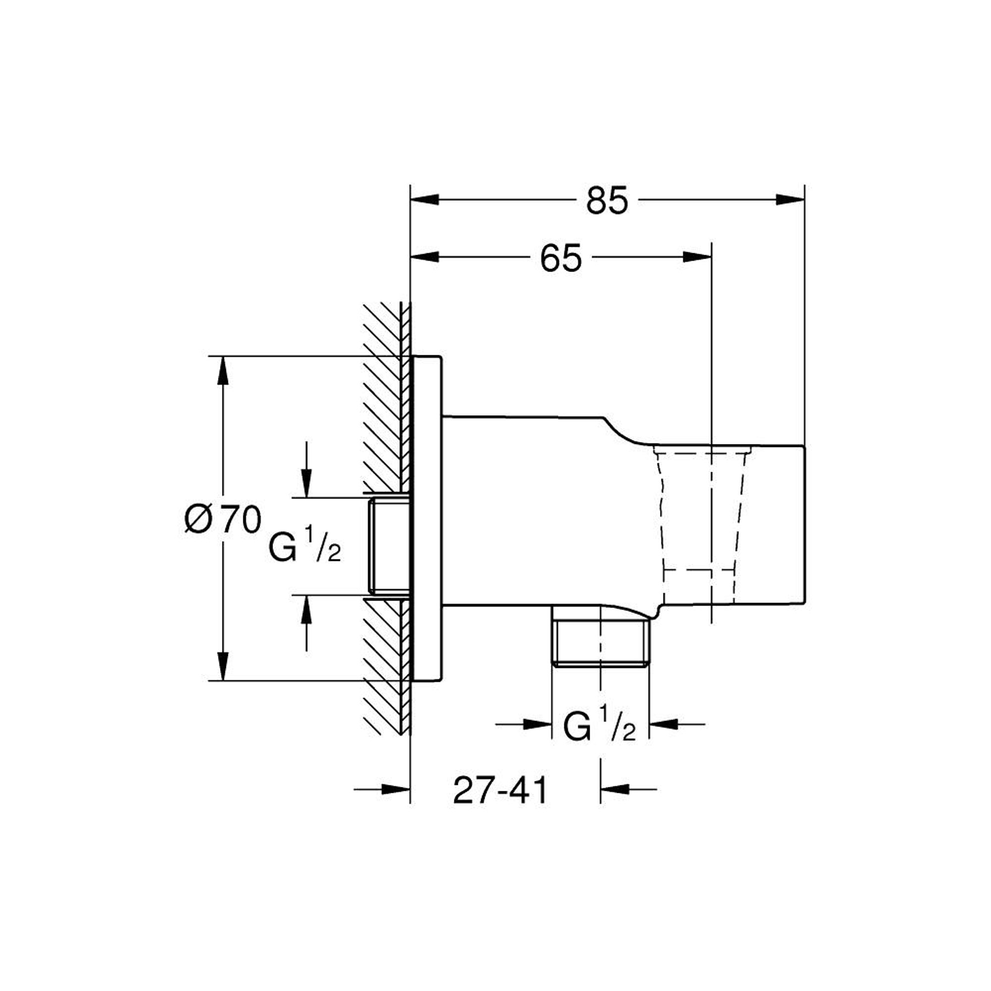 Grohe Tempesta Duş Çıkış Dirseği Mat Siyah 286282431