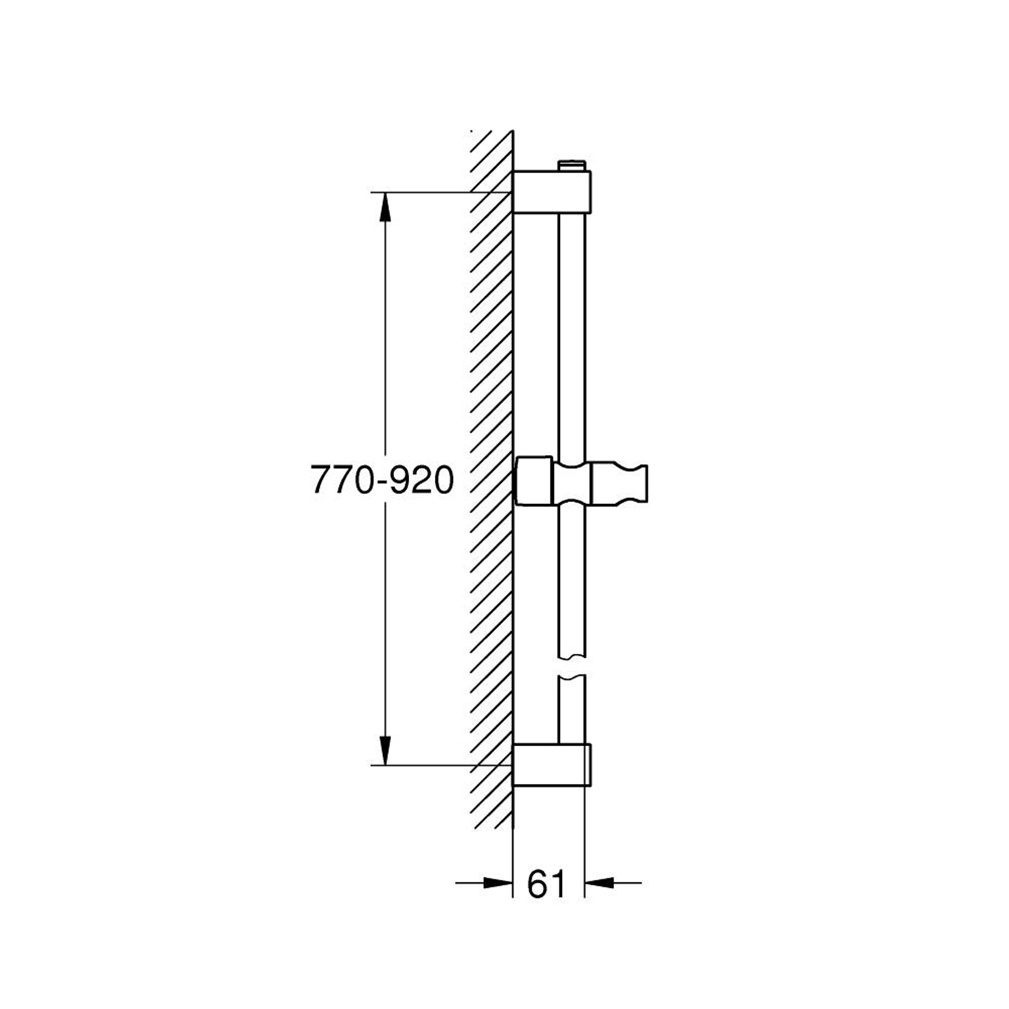 Grohe Tempesta Duş Sürgüsü 900 mm Mat Siyah 275242431