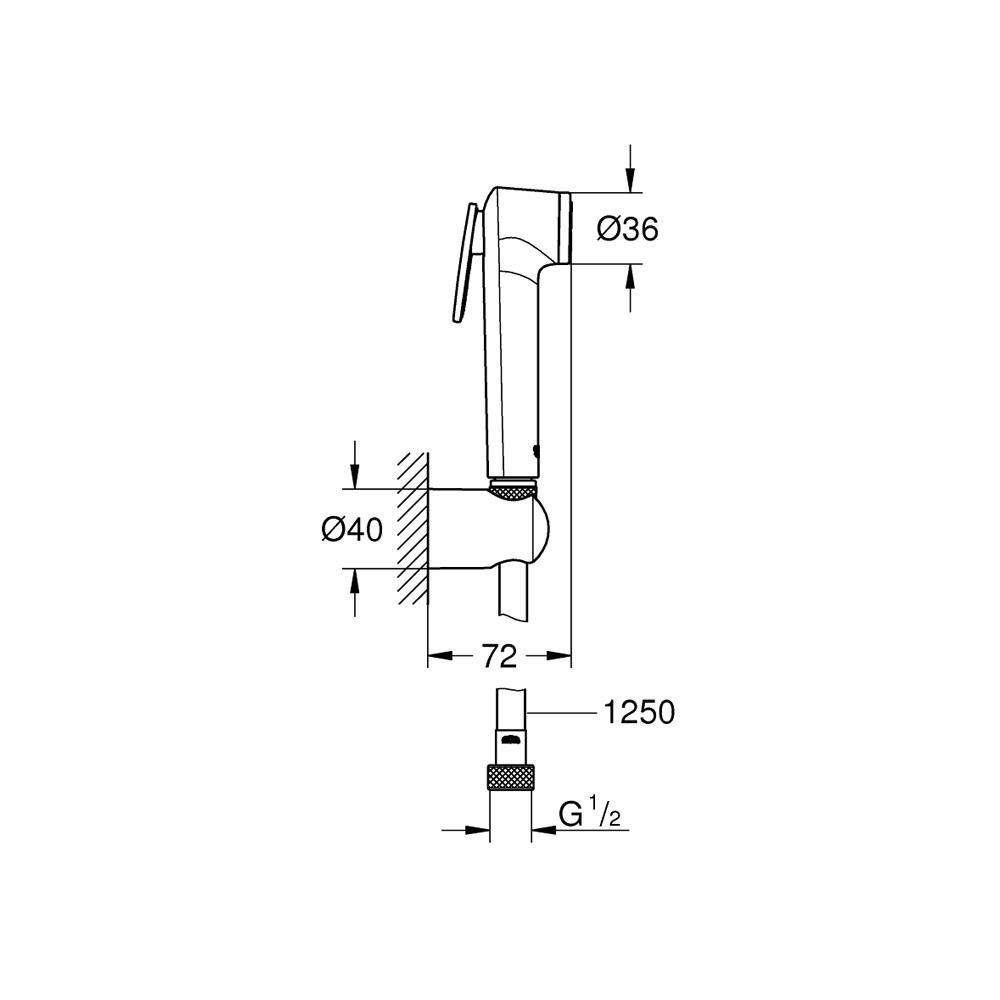 Grohe Tempesta F Taharet Spreyi 30 Duvardan Askılı Set, 1 Akışlı, Altın Krom - 27513GL1