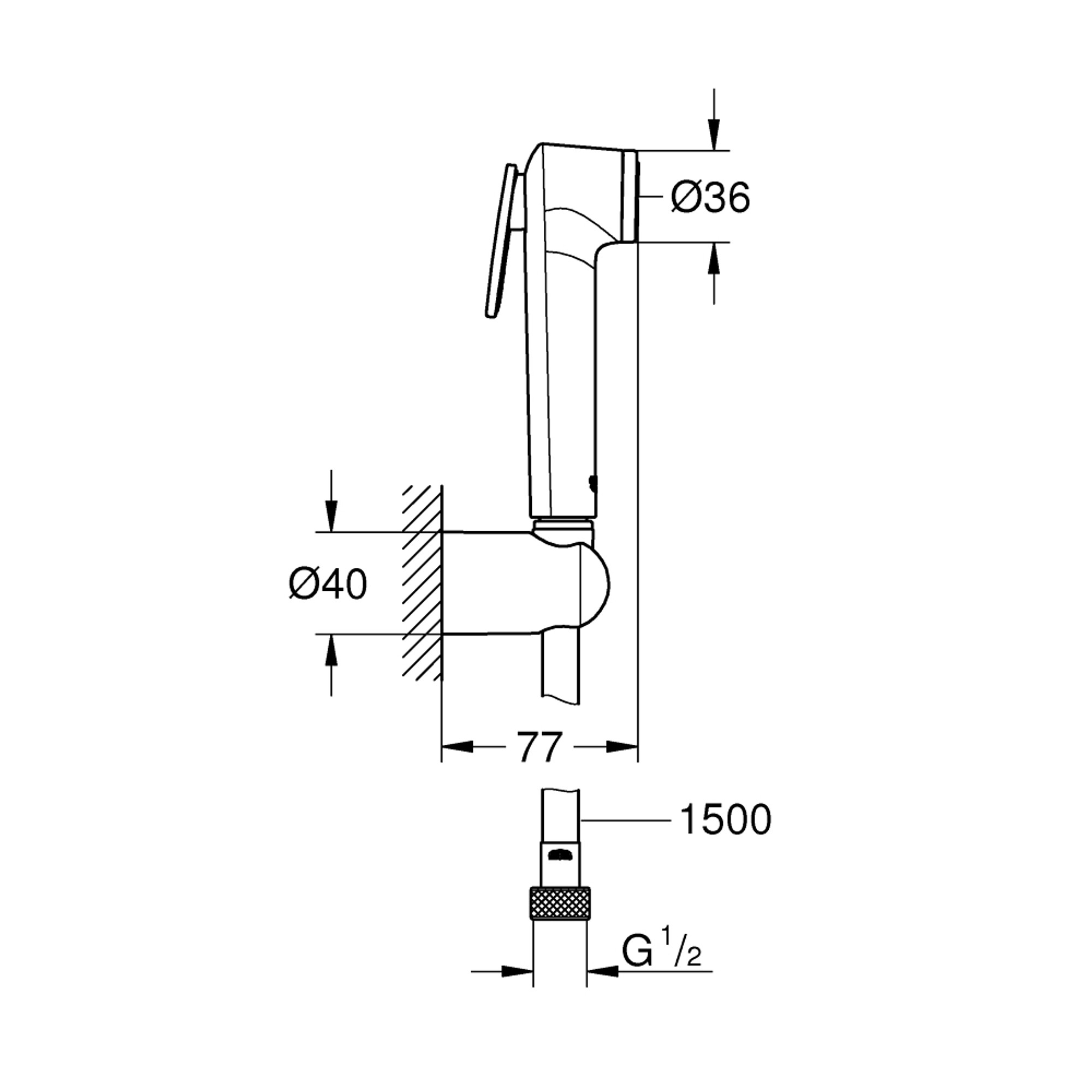 Grohe Tempesta-F Trigger Spray 30 Duş Askısı ve El Duşu Seti 1 Fonksiyonlu Krom 26353000