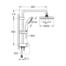 Grohe Tempesta System 200 Duvara Monte Duş Sistemi Krom - 26452001