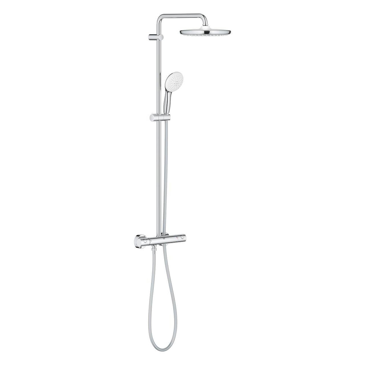 Grohe Tempesta System 250 Duvara Monte Termostatik Bataryalı Duş Kolonu, Krom-Beyaz - 26670001