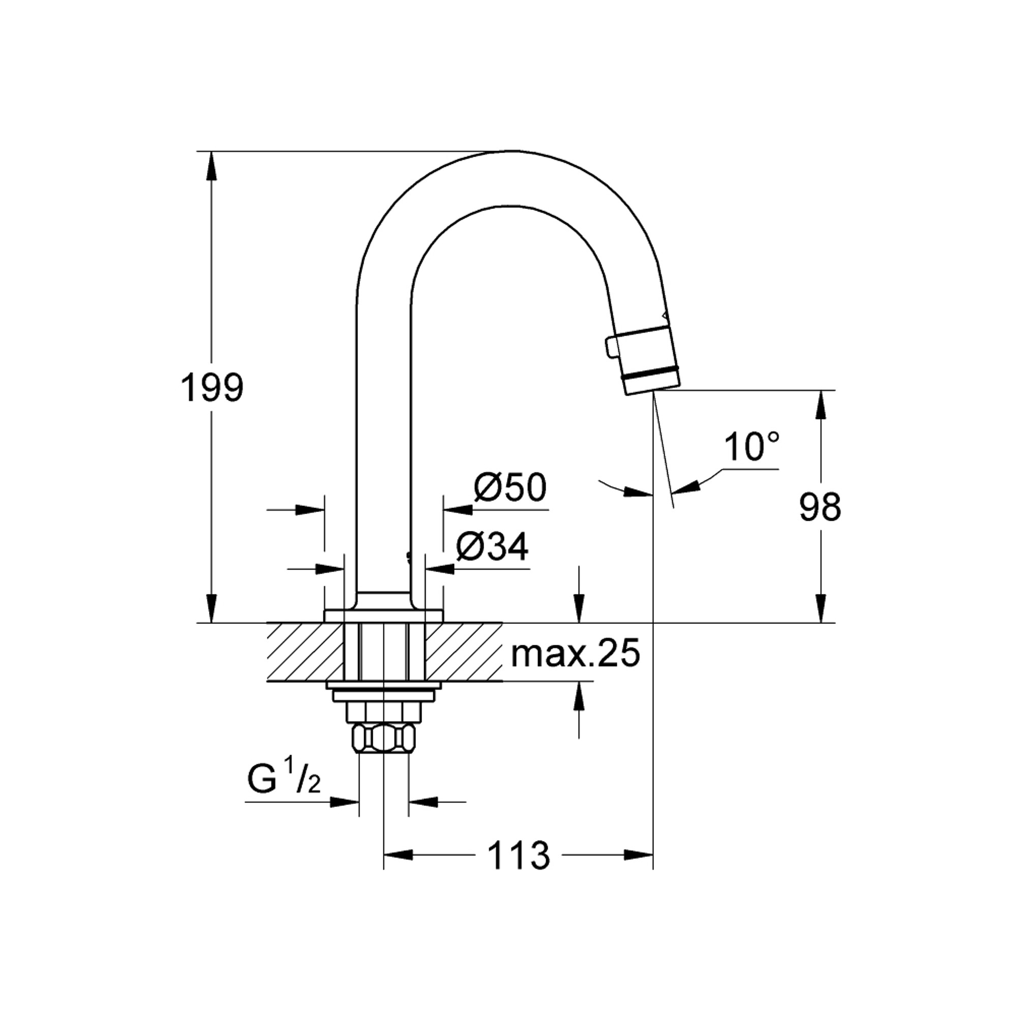 Grohe Tezgah Üstü Musluk Krom 20201000