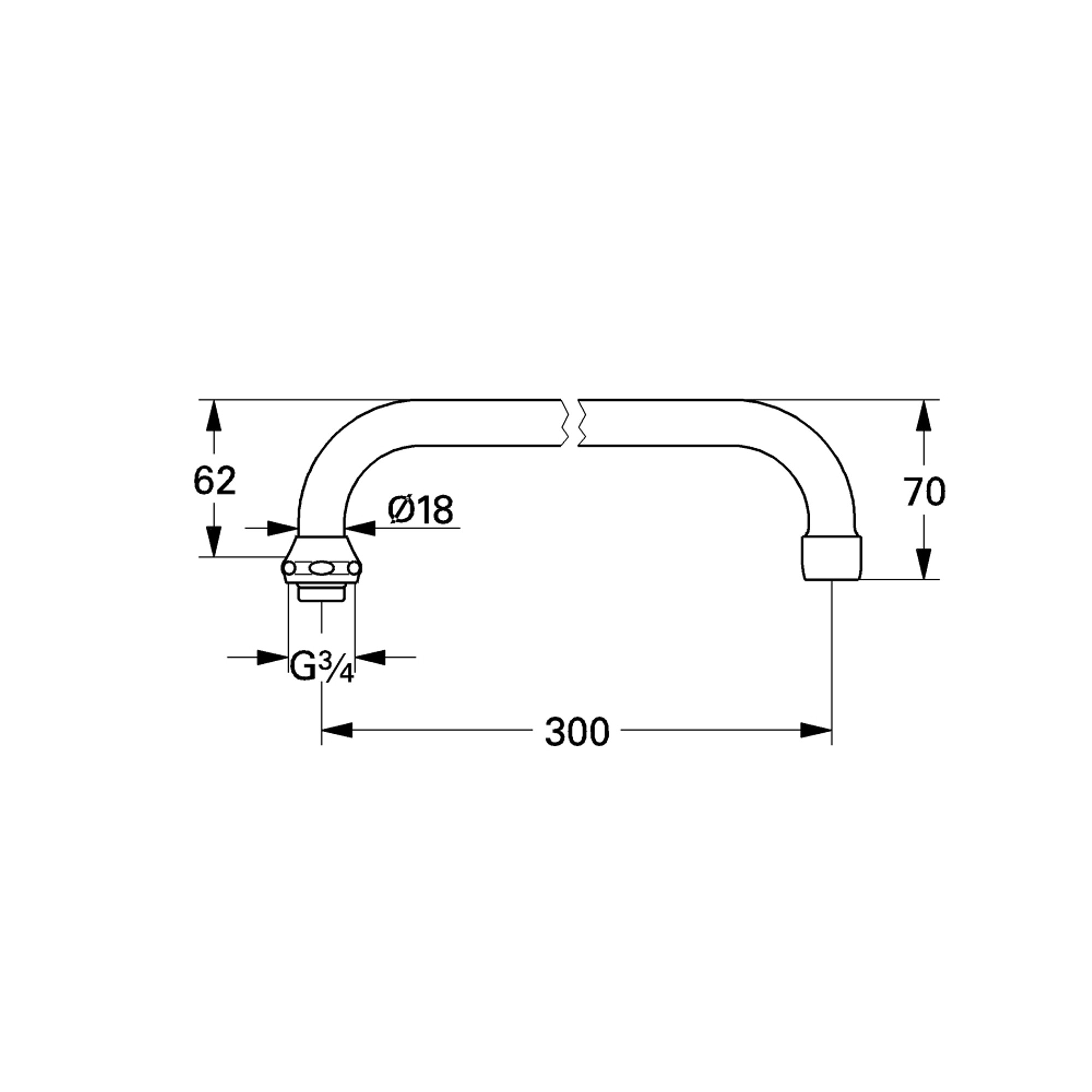 Grohe U Borulu Çıkış Ucu Krom 13034000