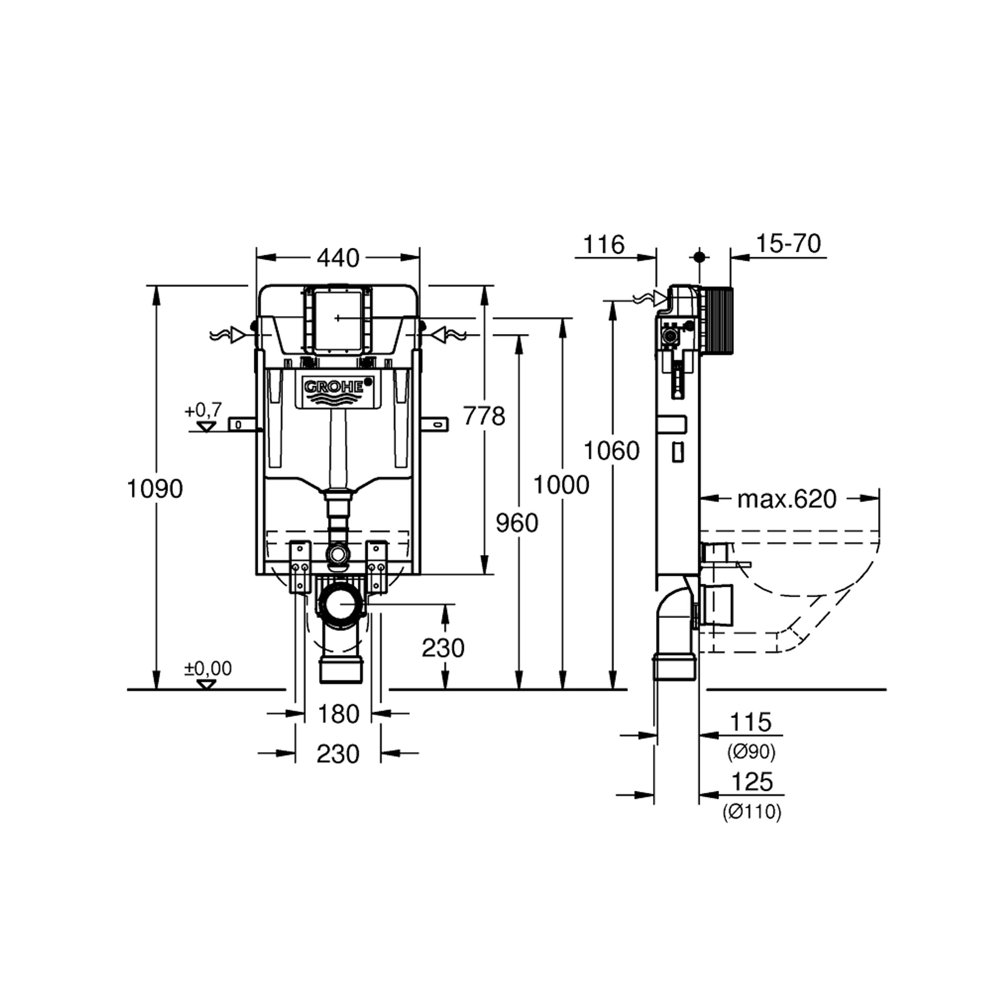 Grohe Uniset Gömme Rezervuar 6 Litre 39165000