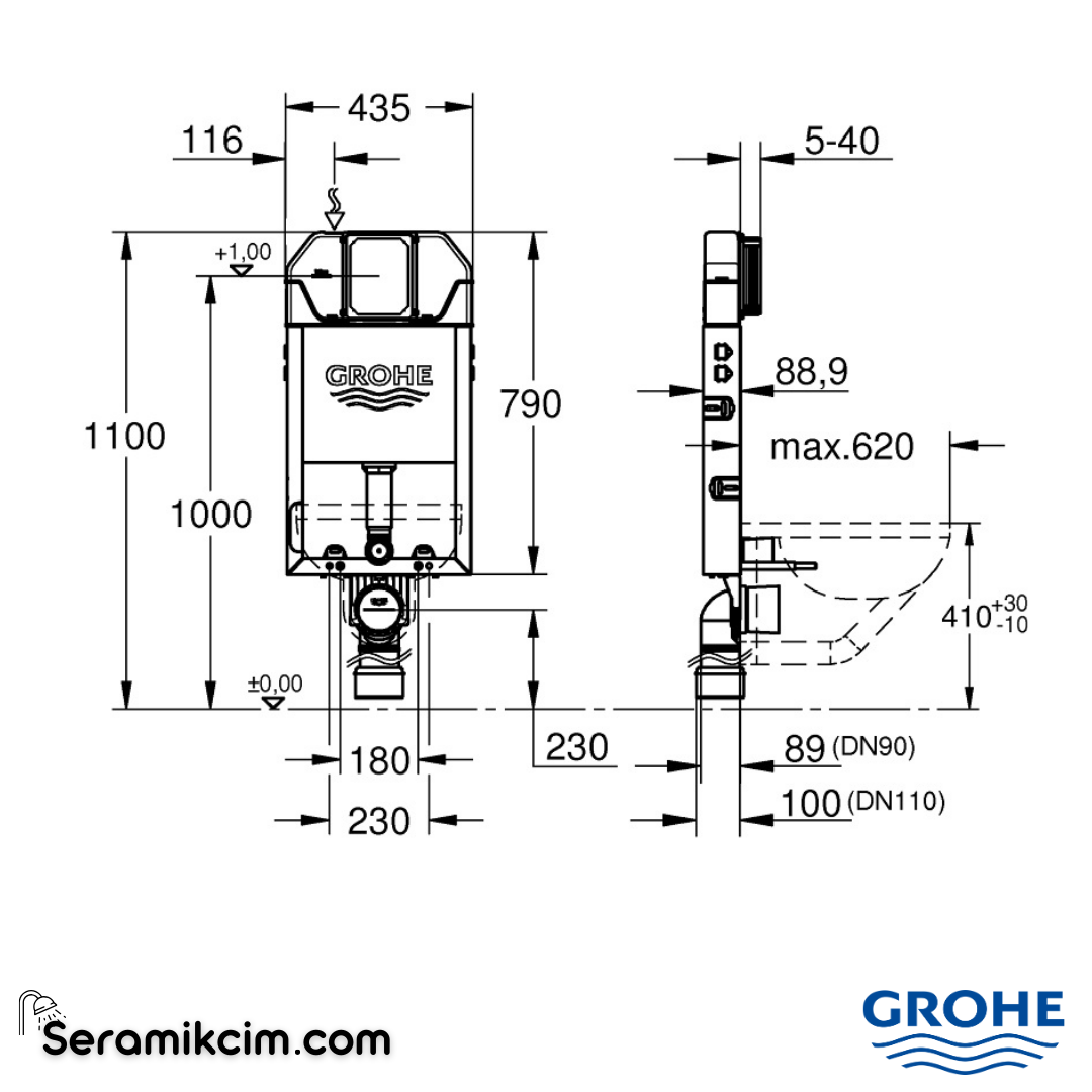 Grohe Uniset Gömme Rezervuar İnce 39683000 - 39683000