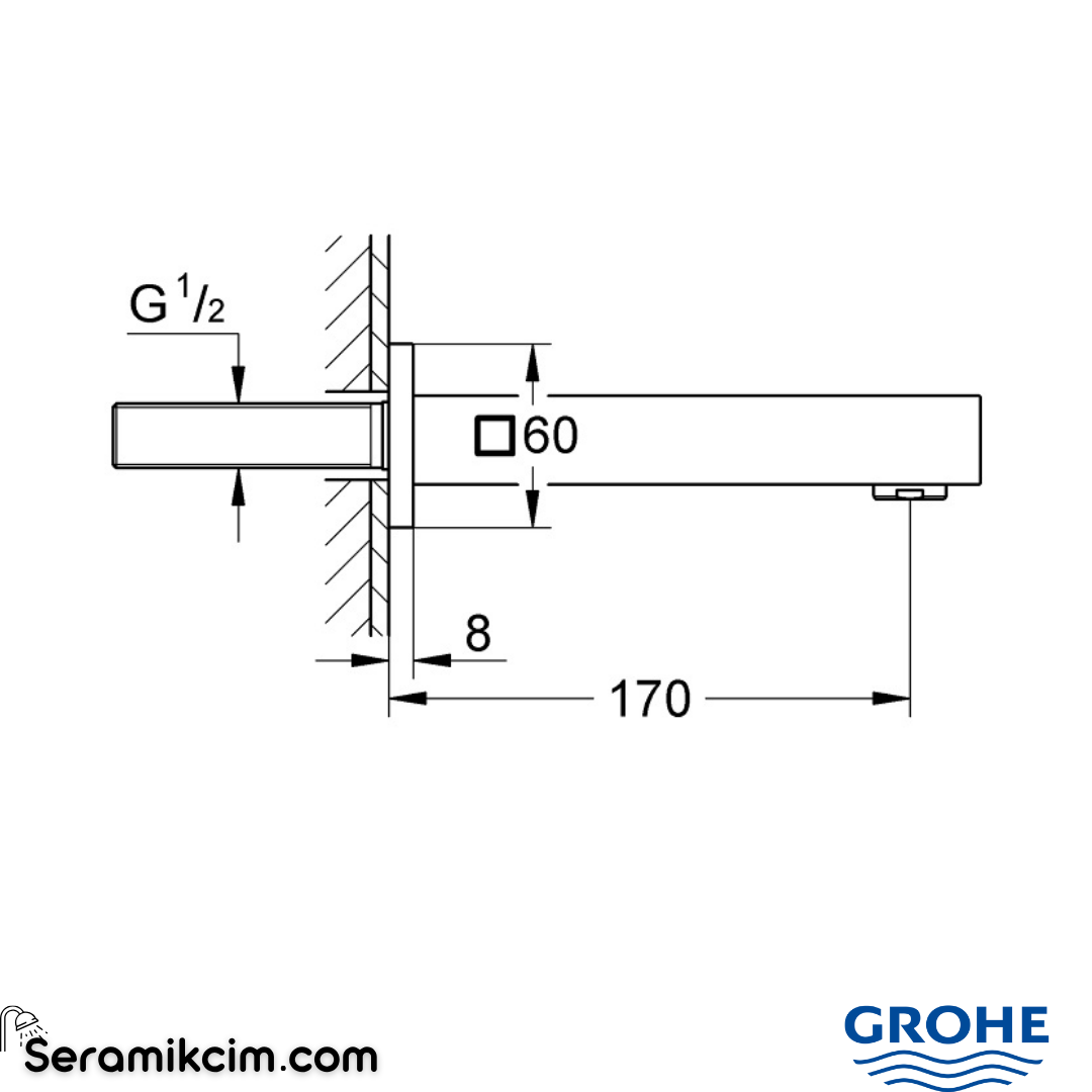 Grohe Universal Cube Çıkış Ucu Paslanmaz Çelik 13303DC0
