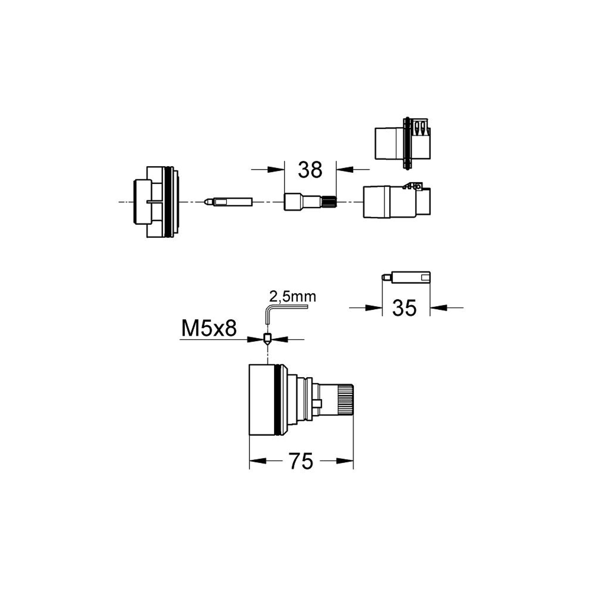 Grohe Uzatma Seti 27.5 mm Krom 47780000