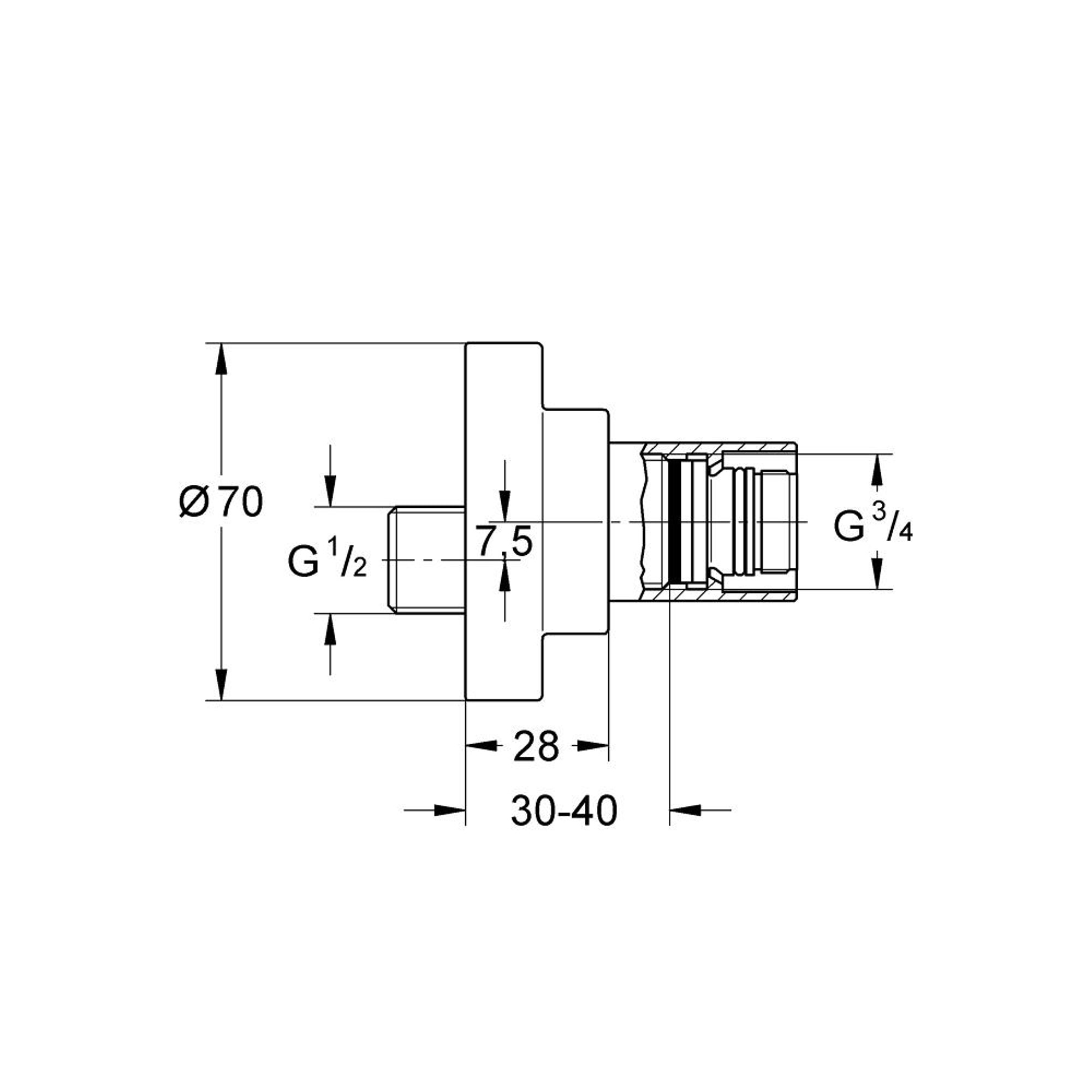 Grohe Vidalı Bağlantı Krom 45631000