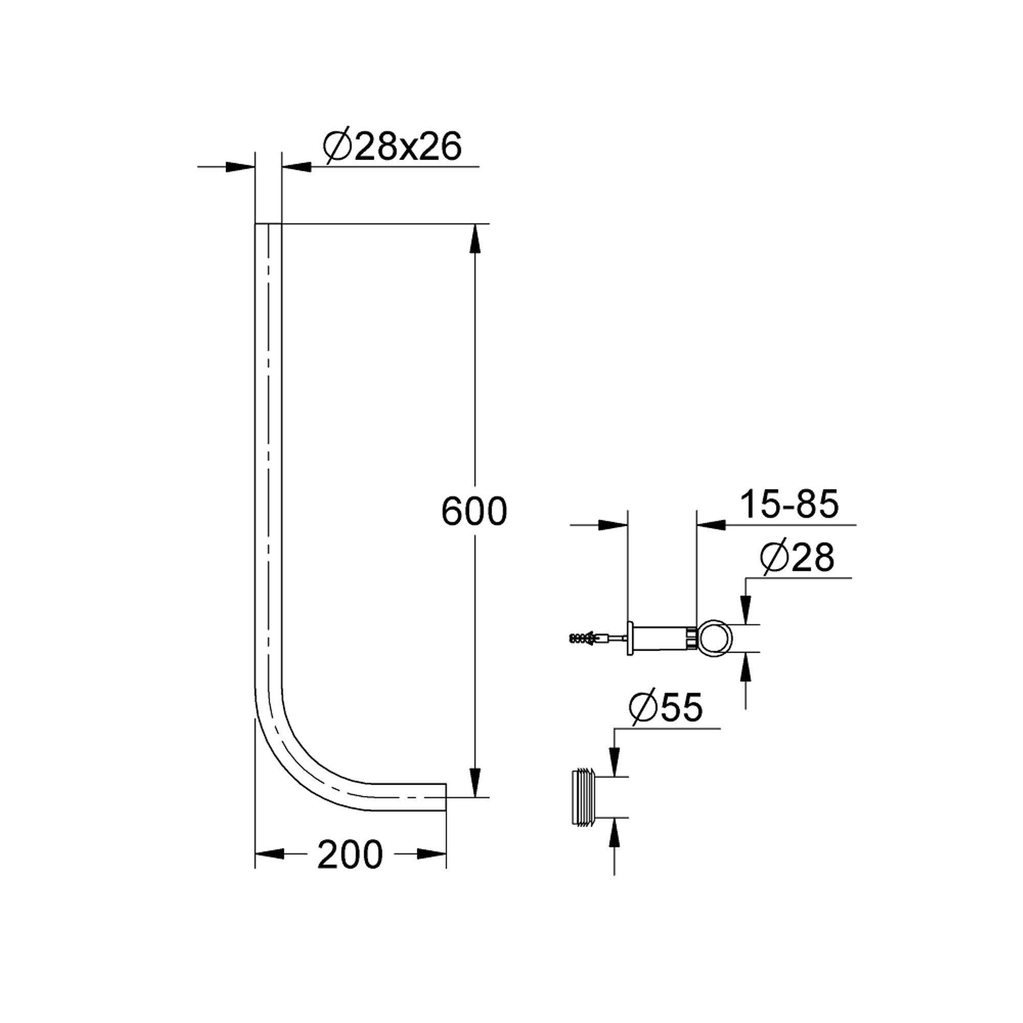 Grohe Yıkama Borusu Krom 37107000