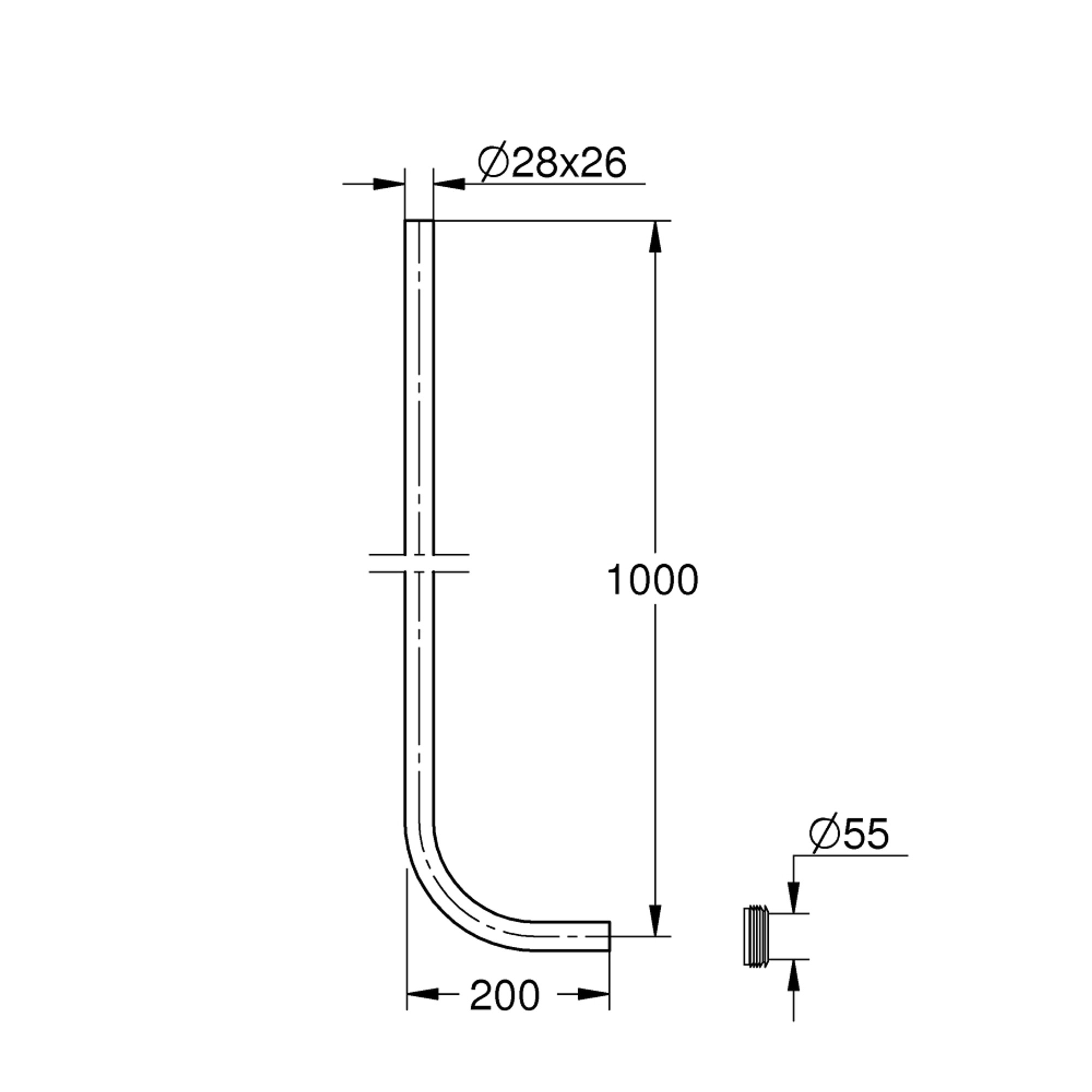 Grohe Yıkama Borusu Krom 37108000