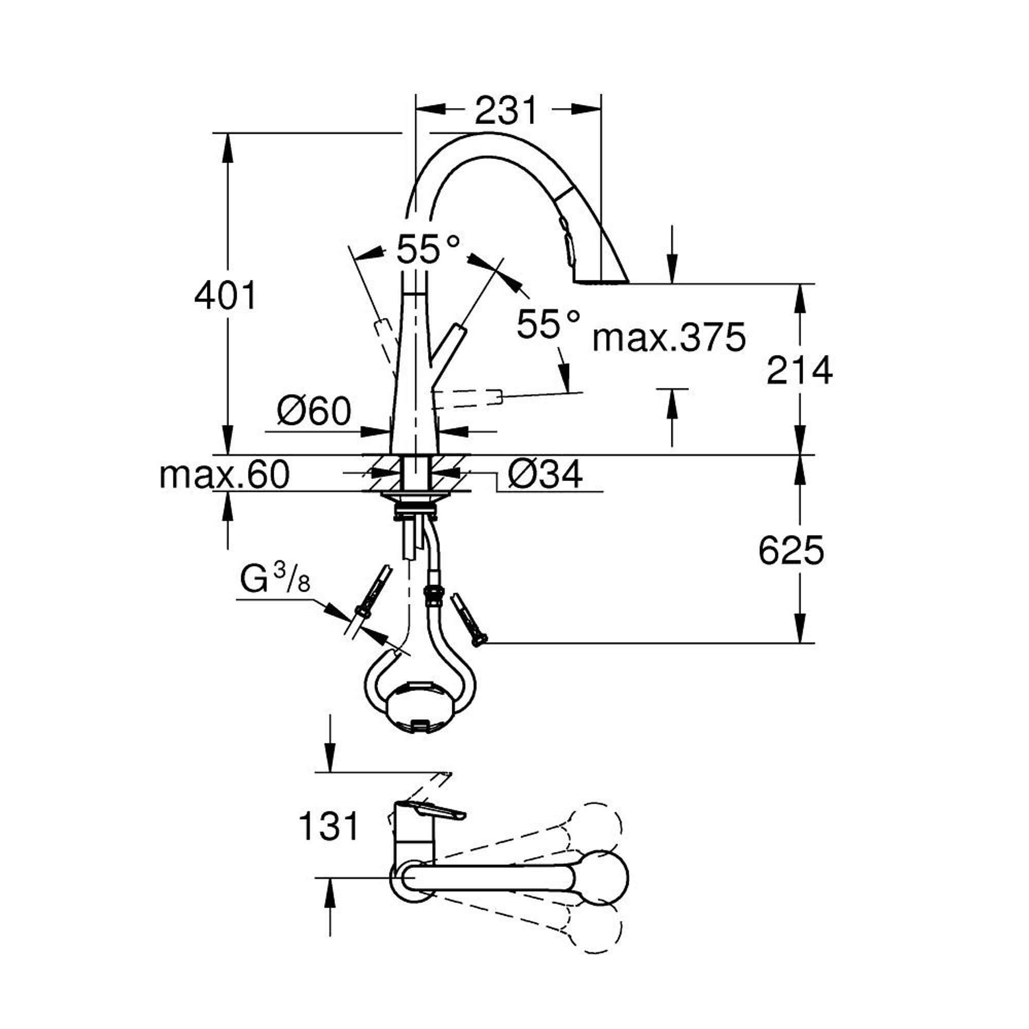 Grohe Zedra Mutfak Bataryası Paslanmaz Çelik 32294DC2