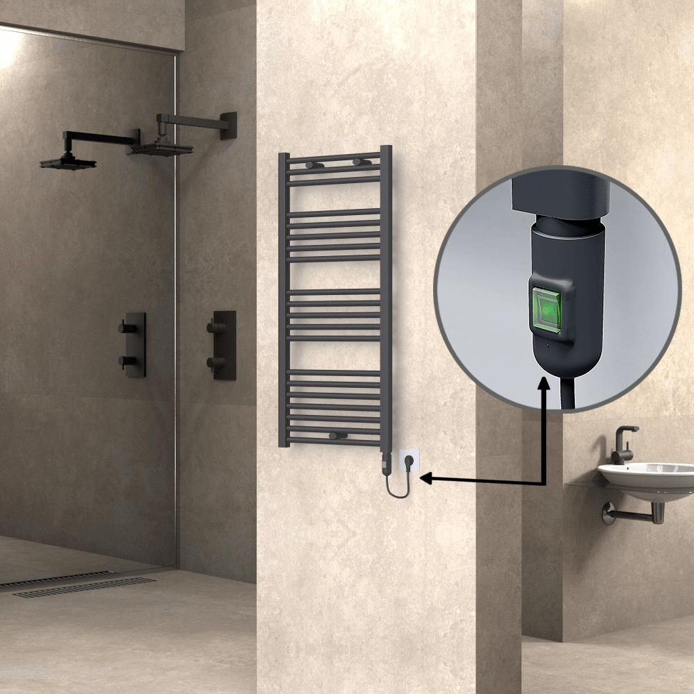 HAITI Elektirikli Havlupan 500x1100 Düz Antrasit (On/Off Düğmeli) 600W