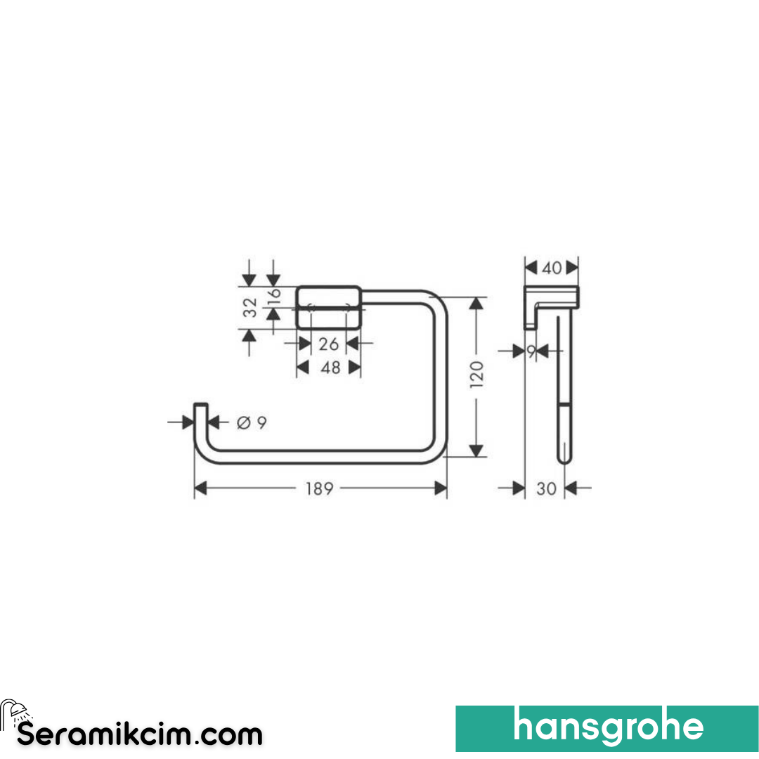 Hansgrohe AddStoris Havluluk Mat Siyah 41754670