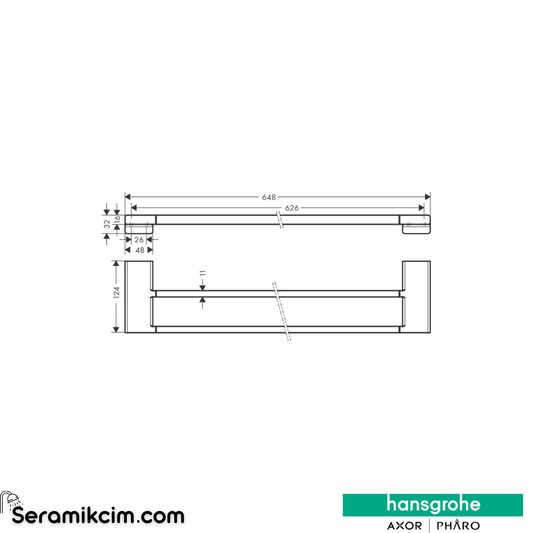 Hansgrohe Addstoris İkili Havluluk Mat Bronz 41743140