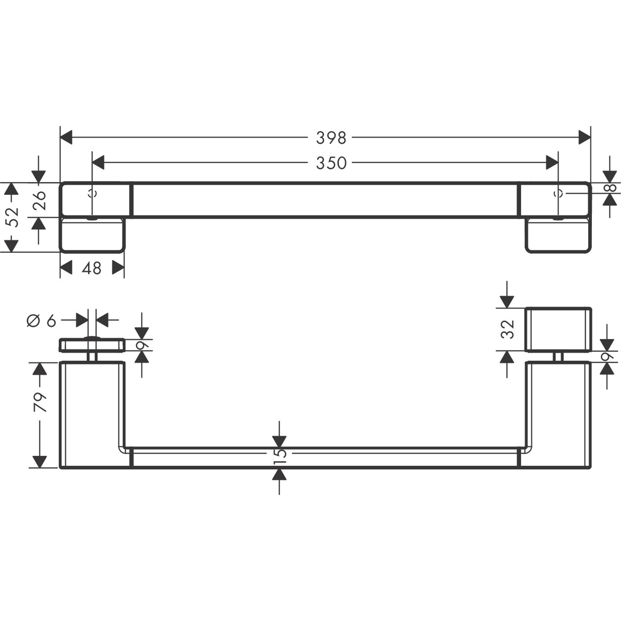 Hansgrohe AddStoris Q Duş Kapısı Tutamağı Krom 41759000