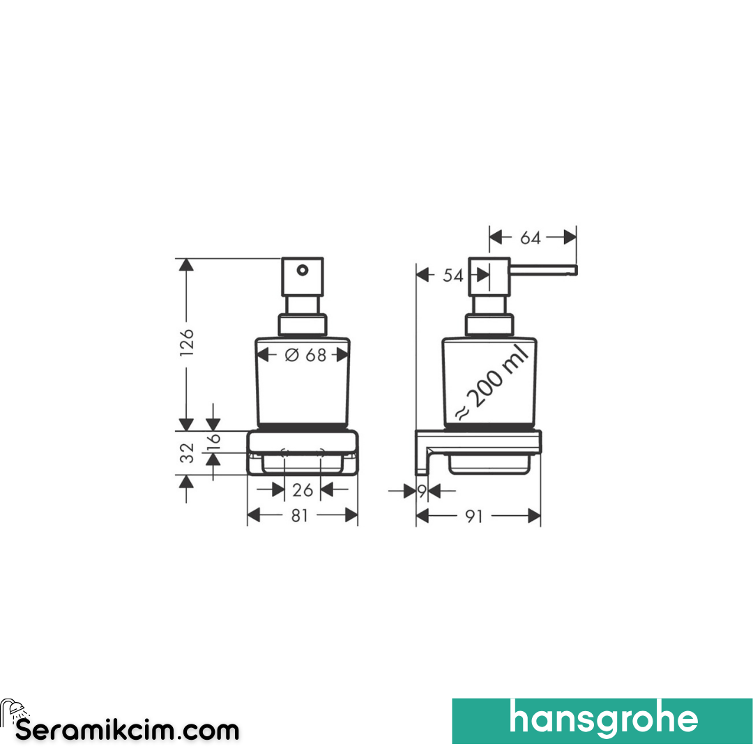 Hansgrohe Addstoris Sıvı Sabunluk Mat Siyah 41745670
