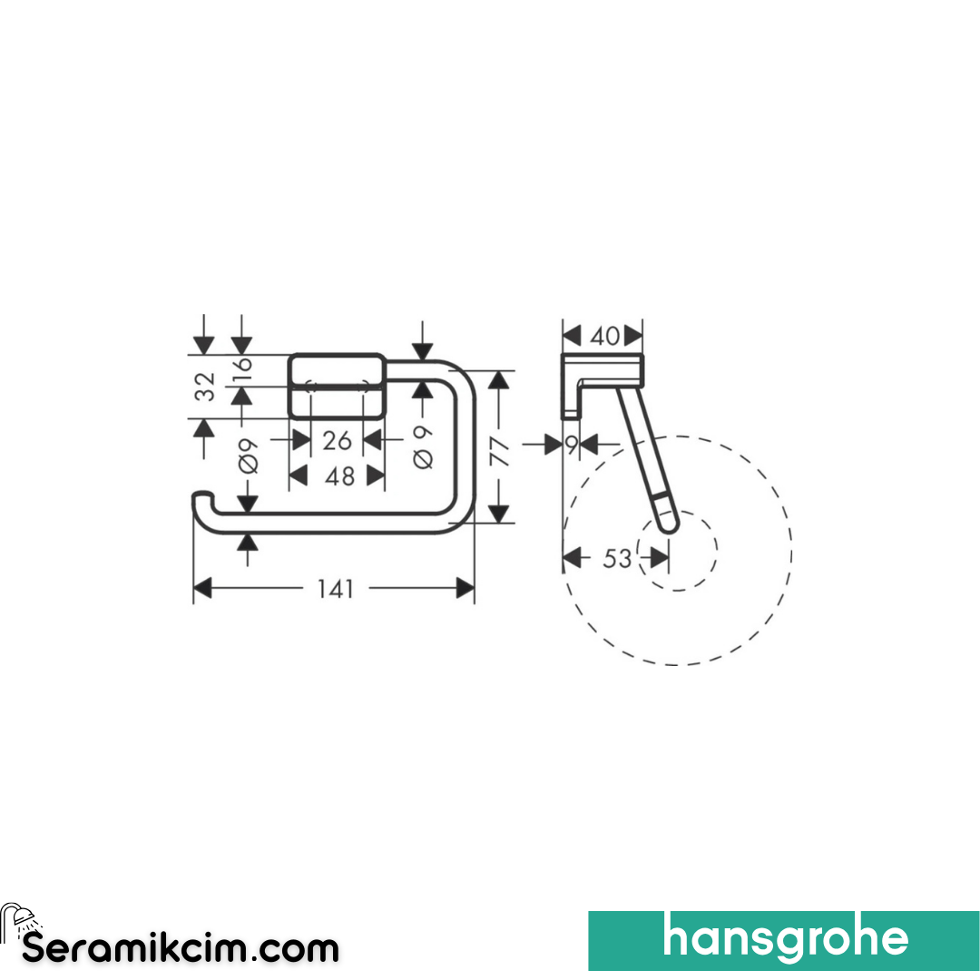 Hansgrohe Addstoris Tuvalet Kağıtlığı Kapaksız Krom 41771000