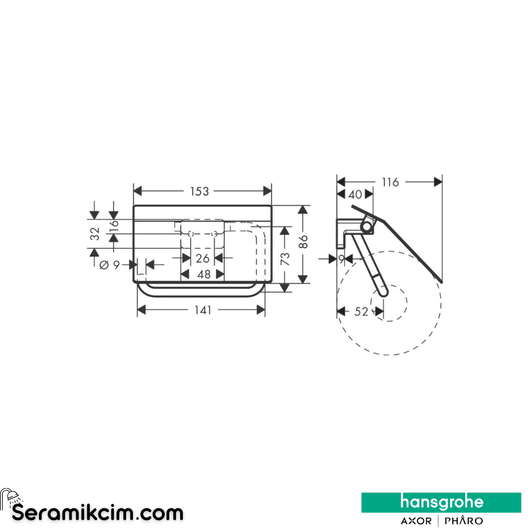 Hansgrohe Addstoris Tuvalet Kağıtlığı Kapaklı Krom 41753000