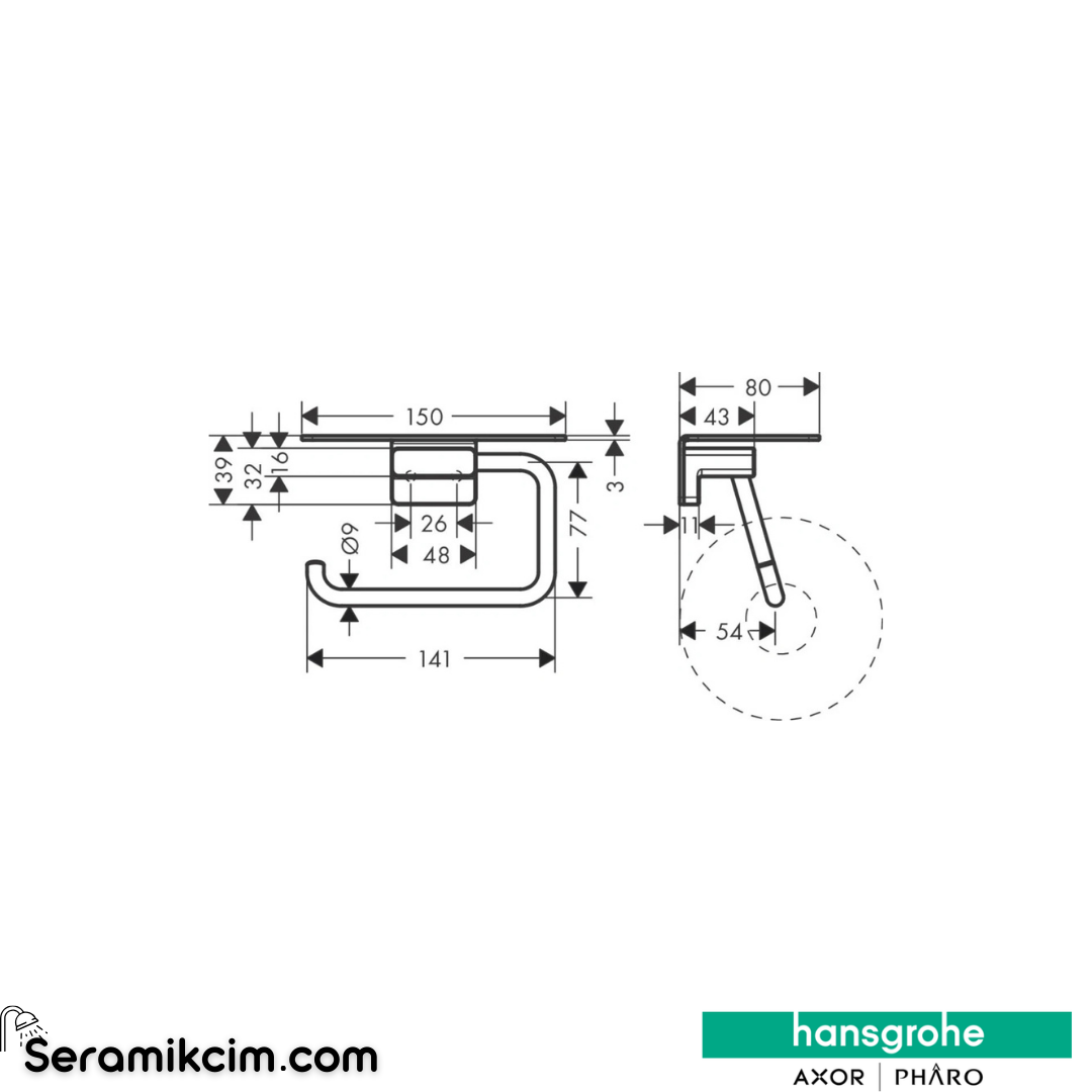 Hansgrohe Addstoris Tuvalet Kağıtlığı Raflı Mat Bronz 41772140