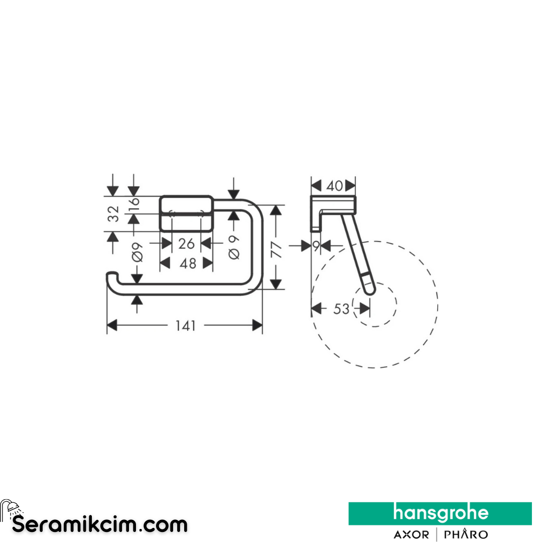 Hansgrohe Addstoris Tuvalet Kağıtlığı Kapaksız Mat Bronz 41771140