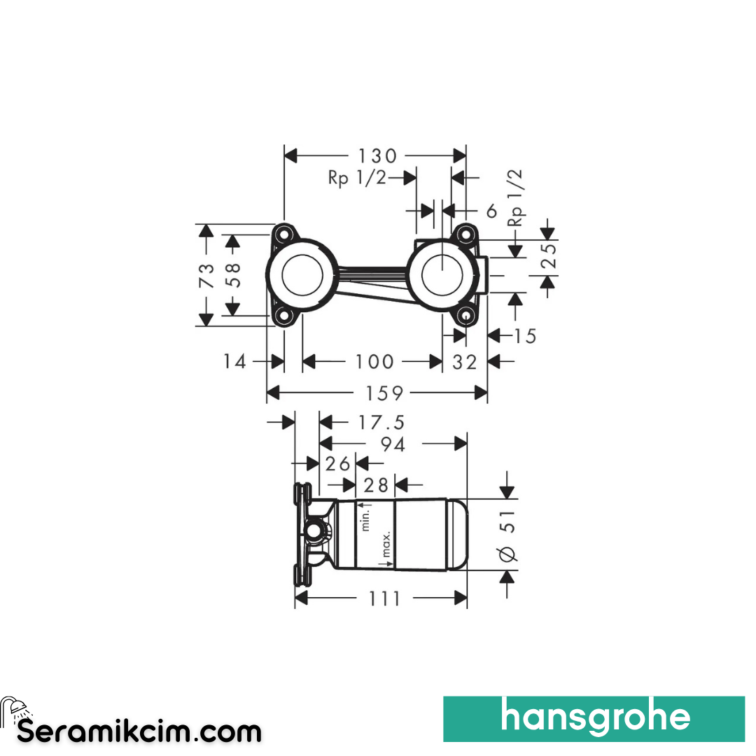 Hansgrohe Ankastre Lavabo Bataryası İç Set 13622180