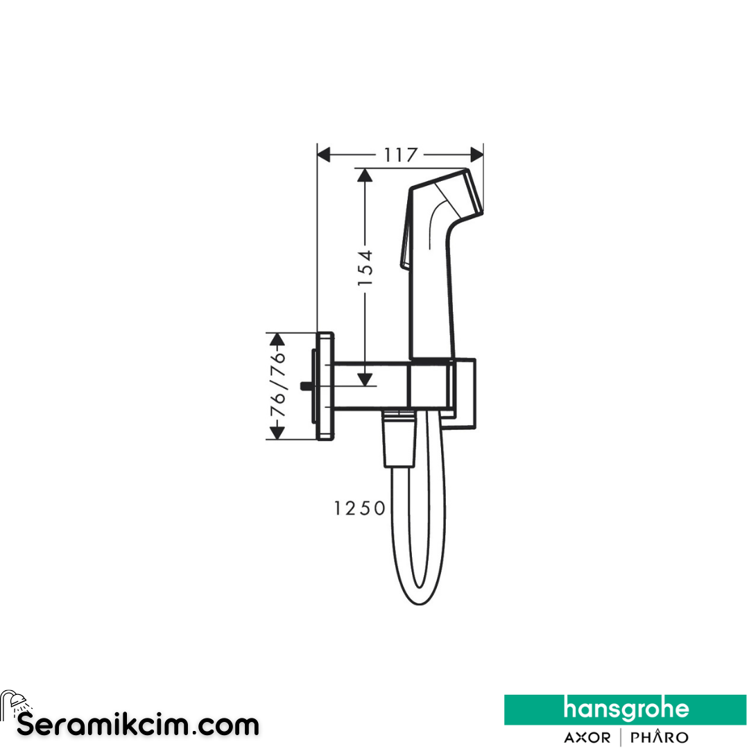 Hansgrohe Bidette Taharet Duşu 1Jet E Ecosmart+ Mat Beyaz 29233700