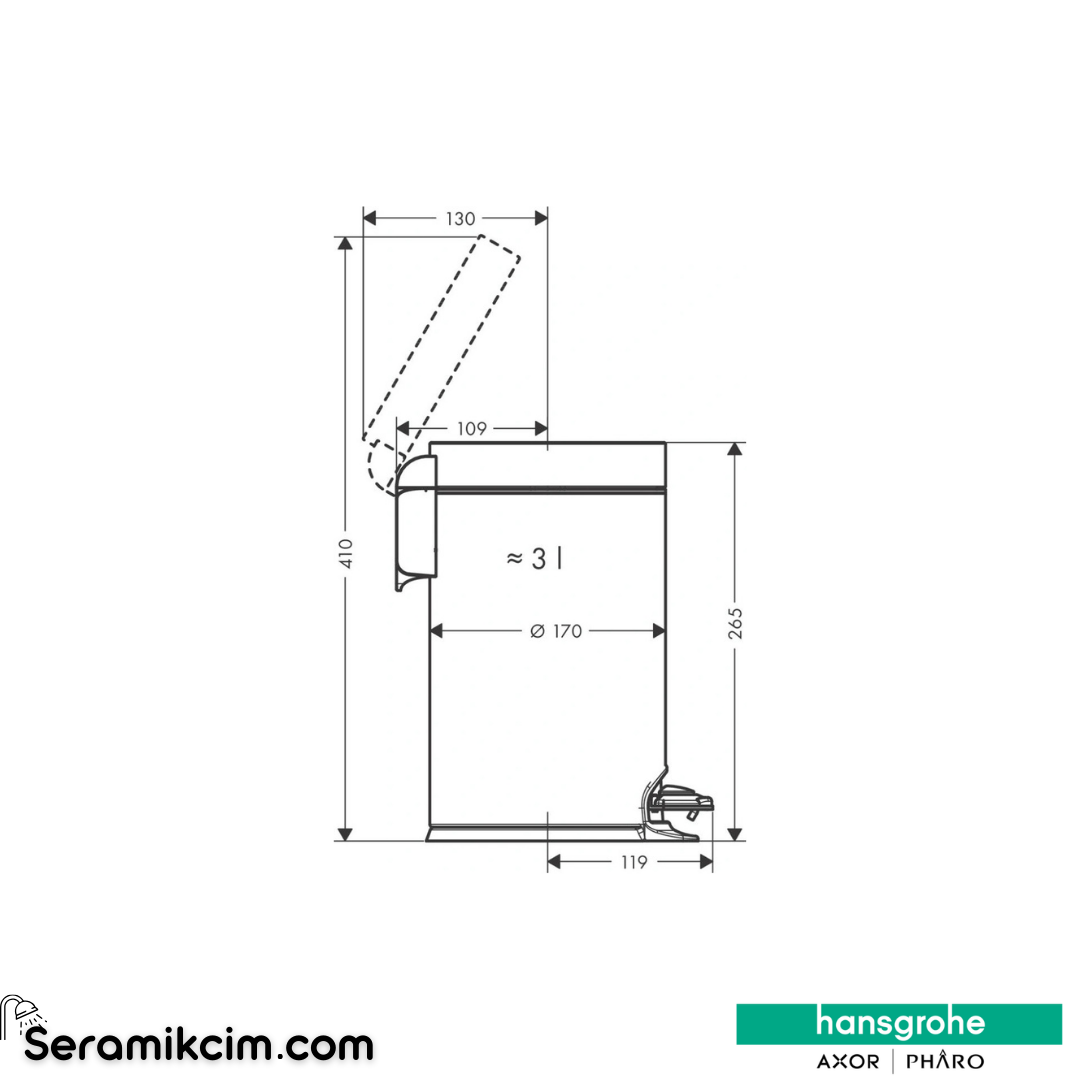 Hansgrohe Çöp Kutusu 41775000