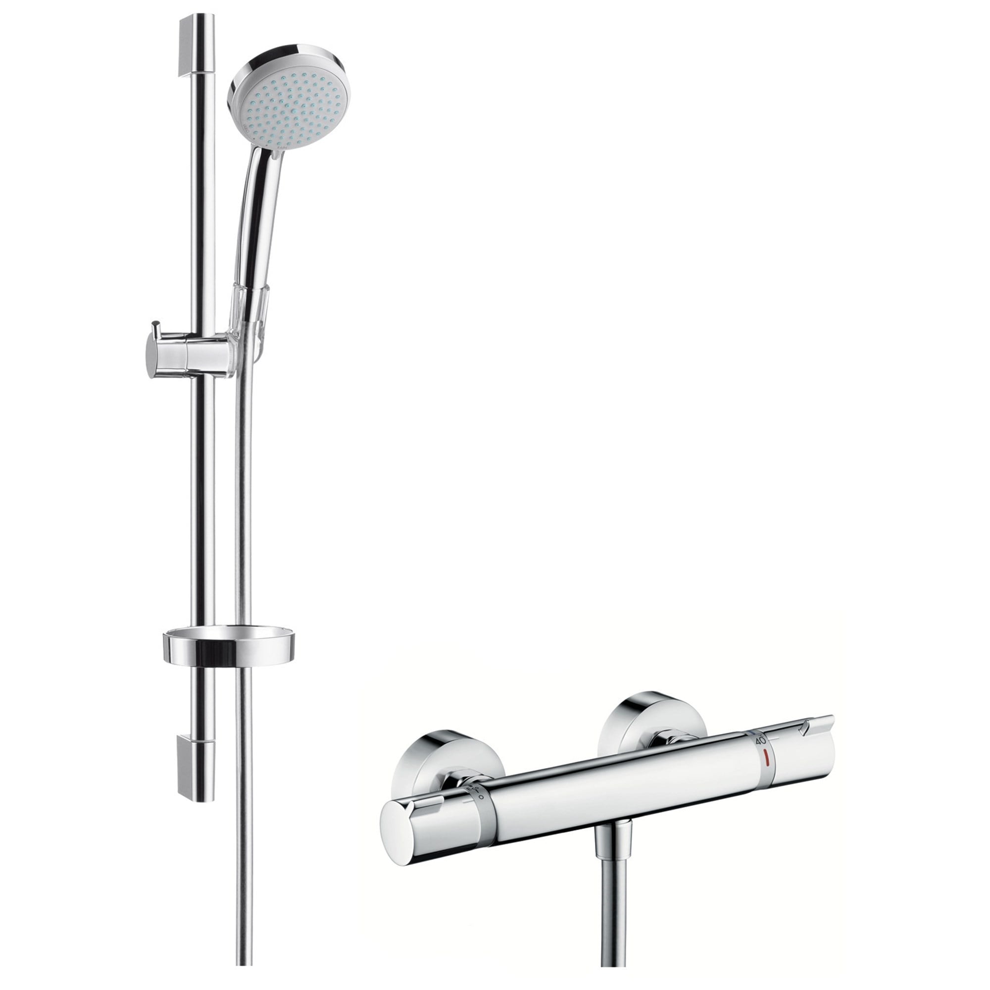 Hansgrohe Croma 100 Vario Termostatik Sürgülü Duş Seti 65 cm Ecostat Comfort EcoSmart Krom 27032000
