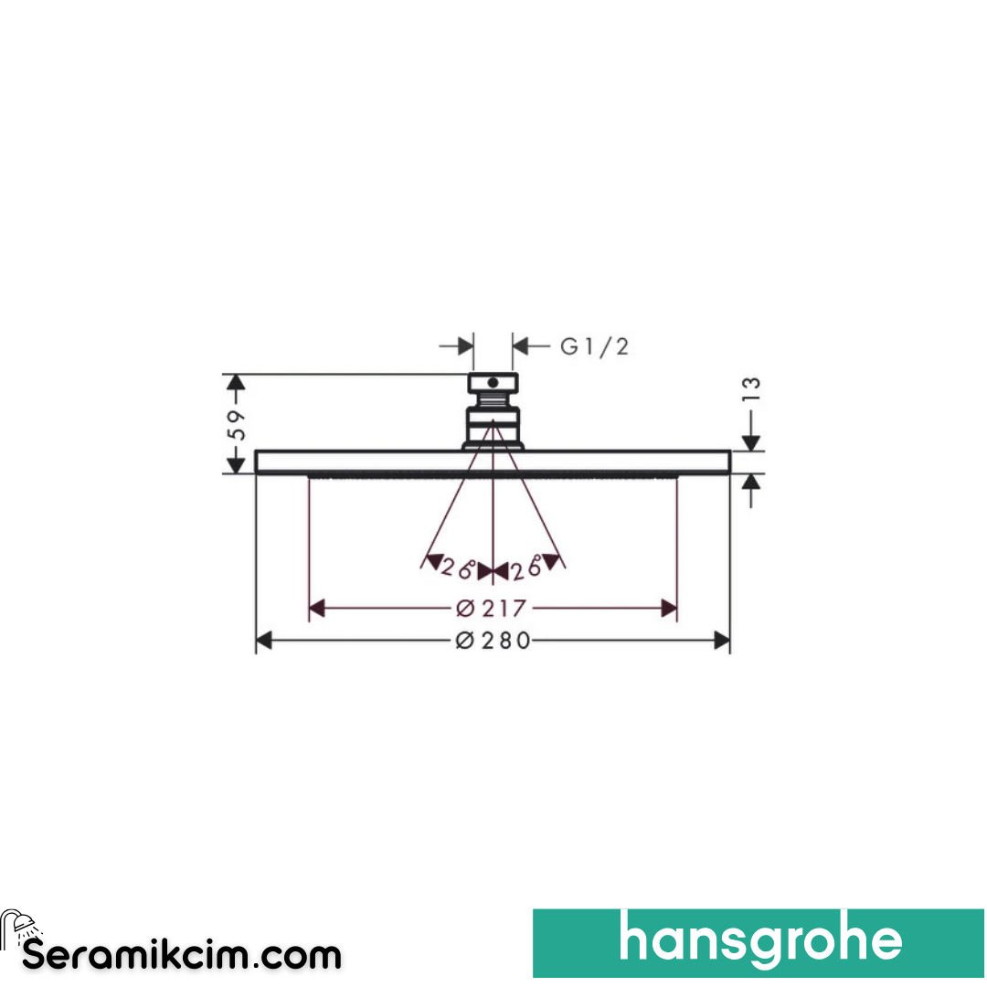 Hansgrohe Croma 280 Air 1 Jet Tepe Duşu Mat Siyah 26220670