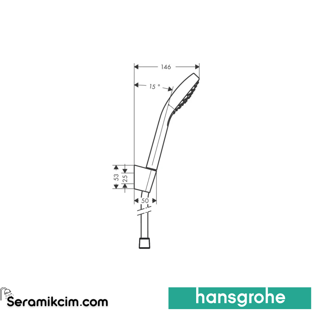 Hansgrohe Croma Select E 1 Fonksiyonlu/Porter Set Beyaz-Krom 26424400