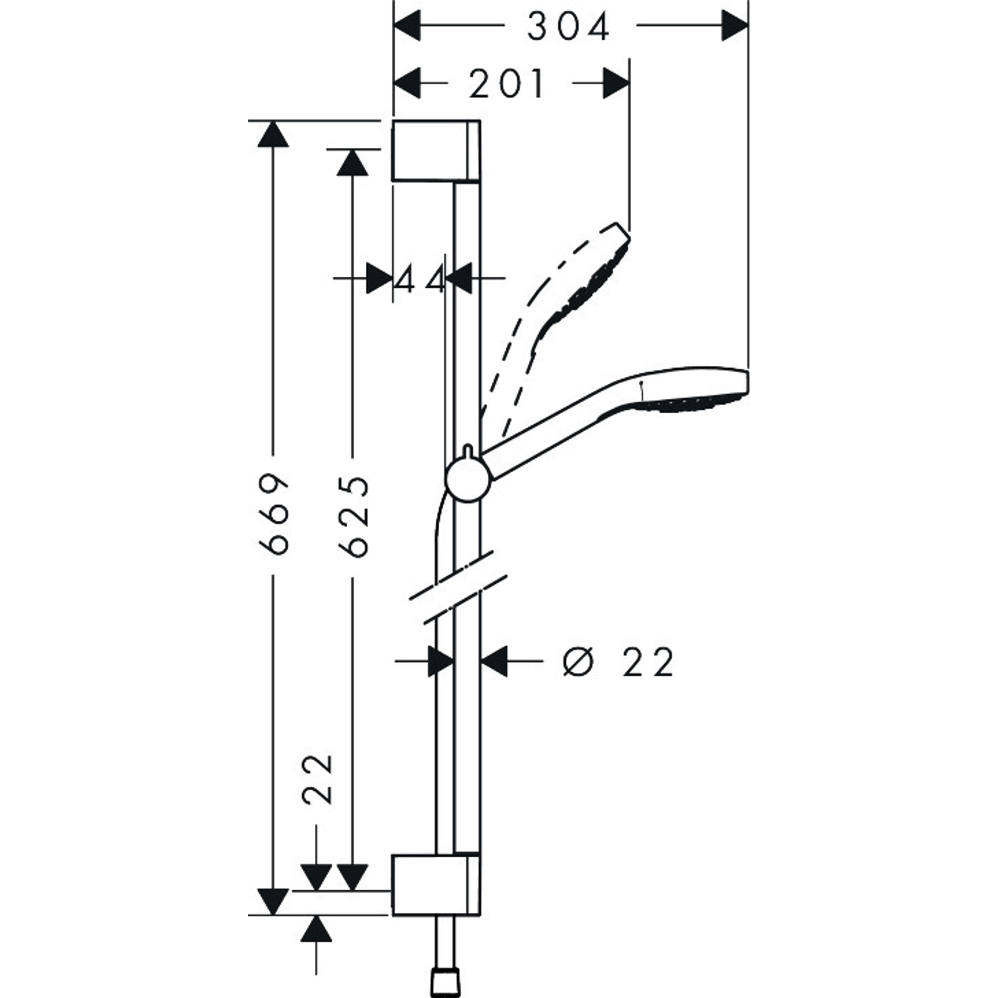 Hansgrohe Croma Select E Duş Seti 65 cm Sürgülü 11 cm El Duşlu Multi EcoSmart Beyaz-Krom 26581400
