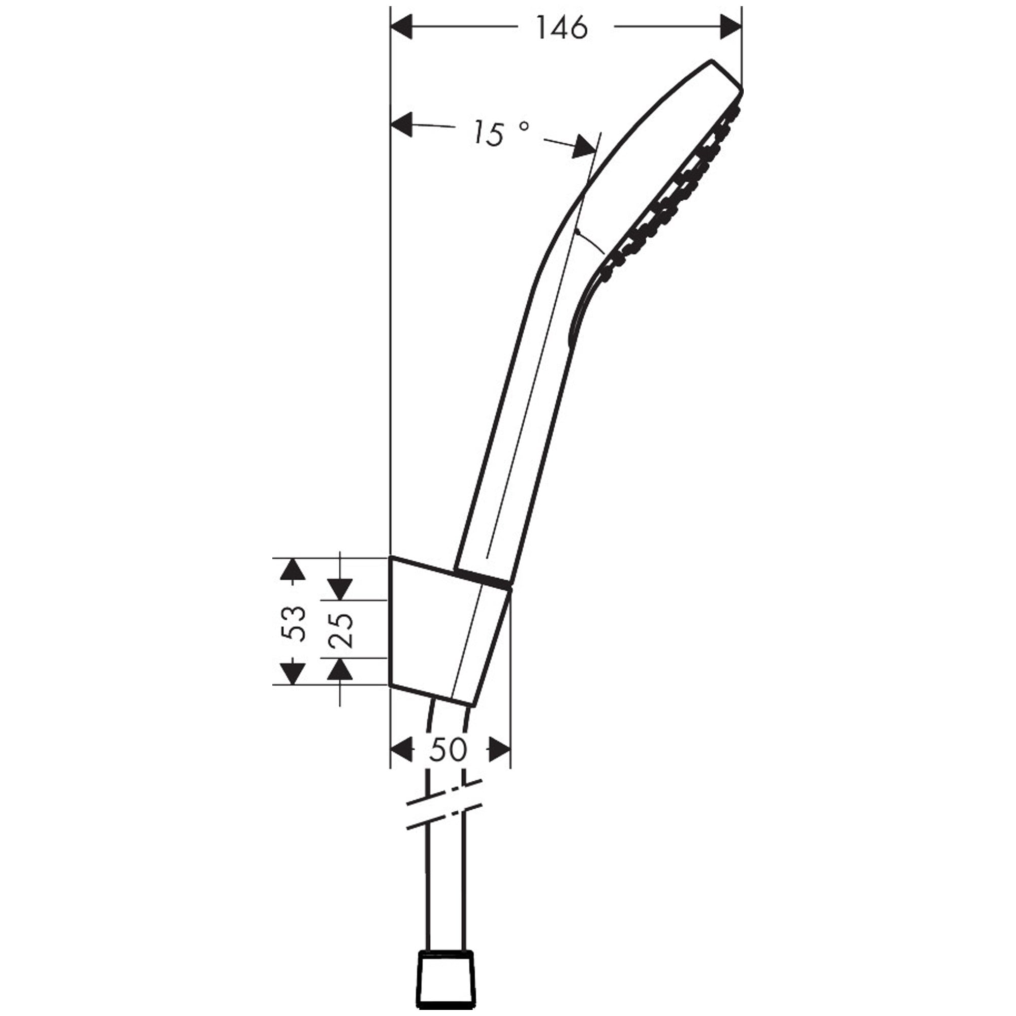 Hansgrohe Croma Select S El Duşu ve Askı Seti 125 cm Hortumlu 1 Fonksiyonlu Beyaz-Krom 26420400