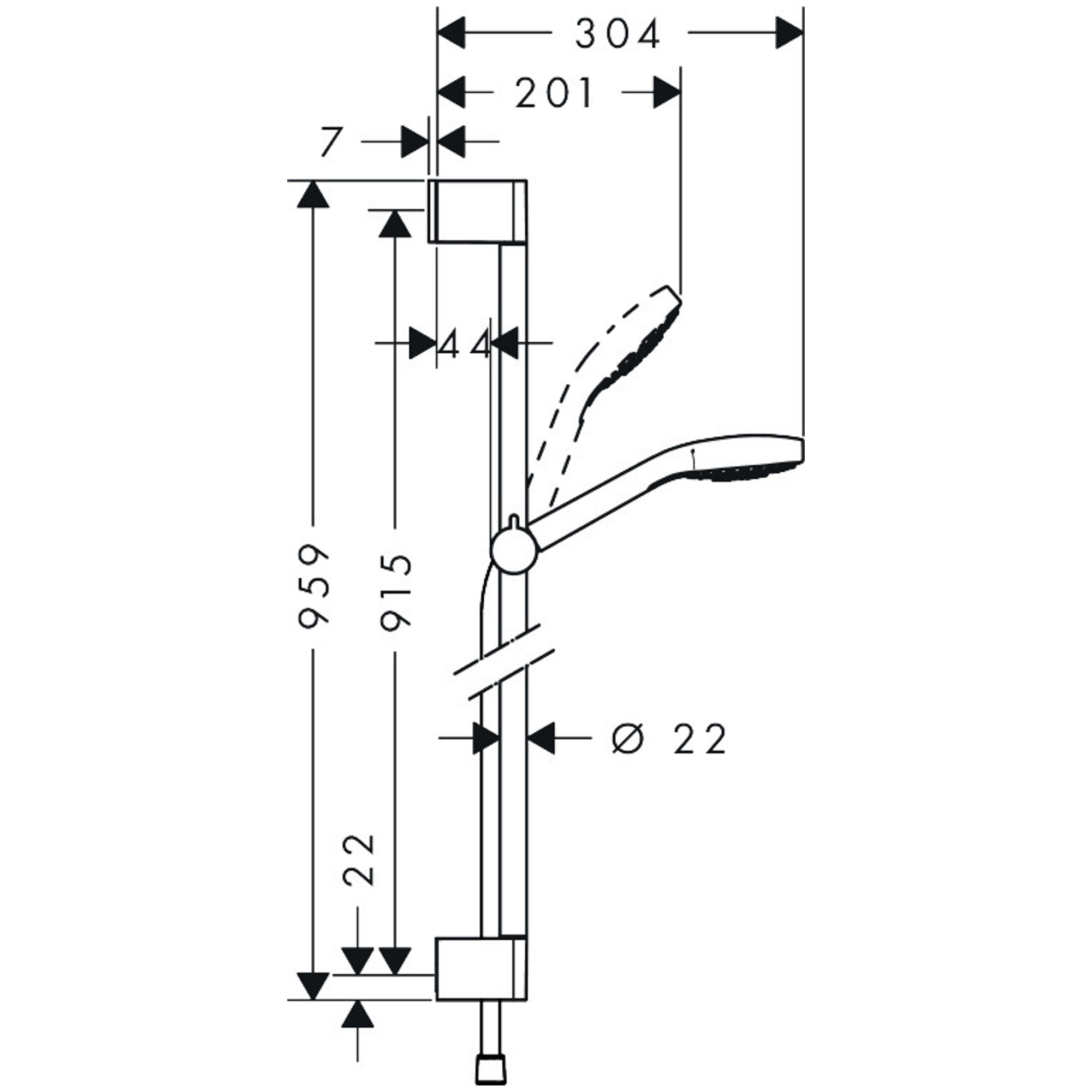 Hansgrohe Croma Select S Multi Sürgülü Duş Seti 90 cm Beyaz-Krom 26570400