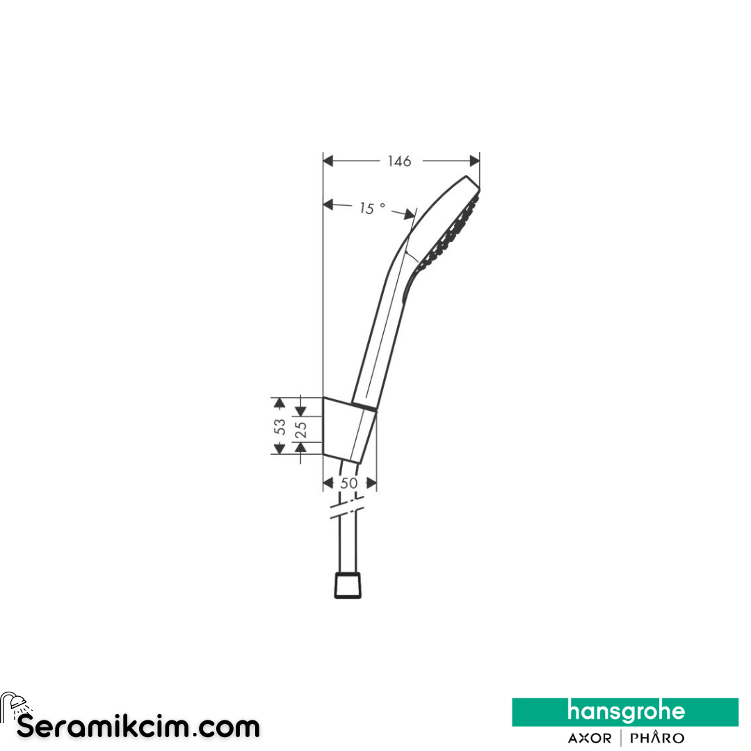 Hansgrohe Croma Select S Vario/Porter S El Duşu Set Krom 26421400